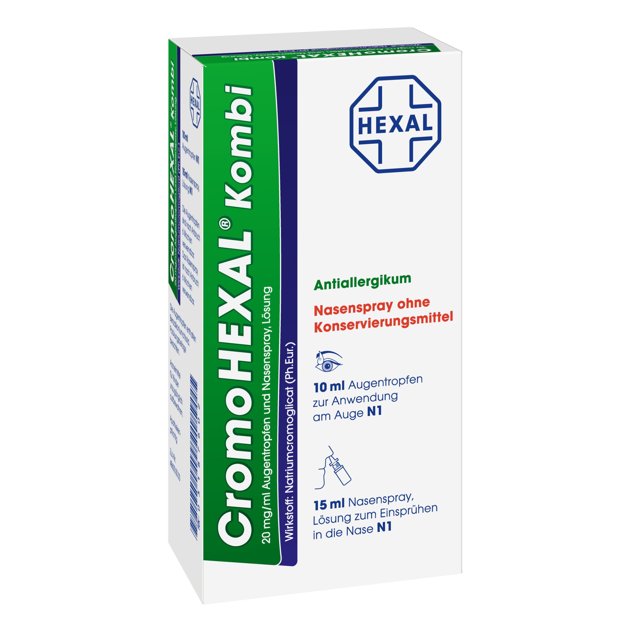 CromoHEXAL® Kombi 20 mg/ml Augentropfen und Nasenspray