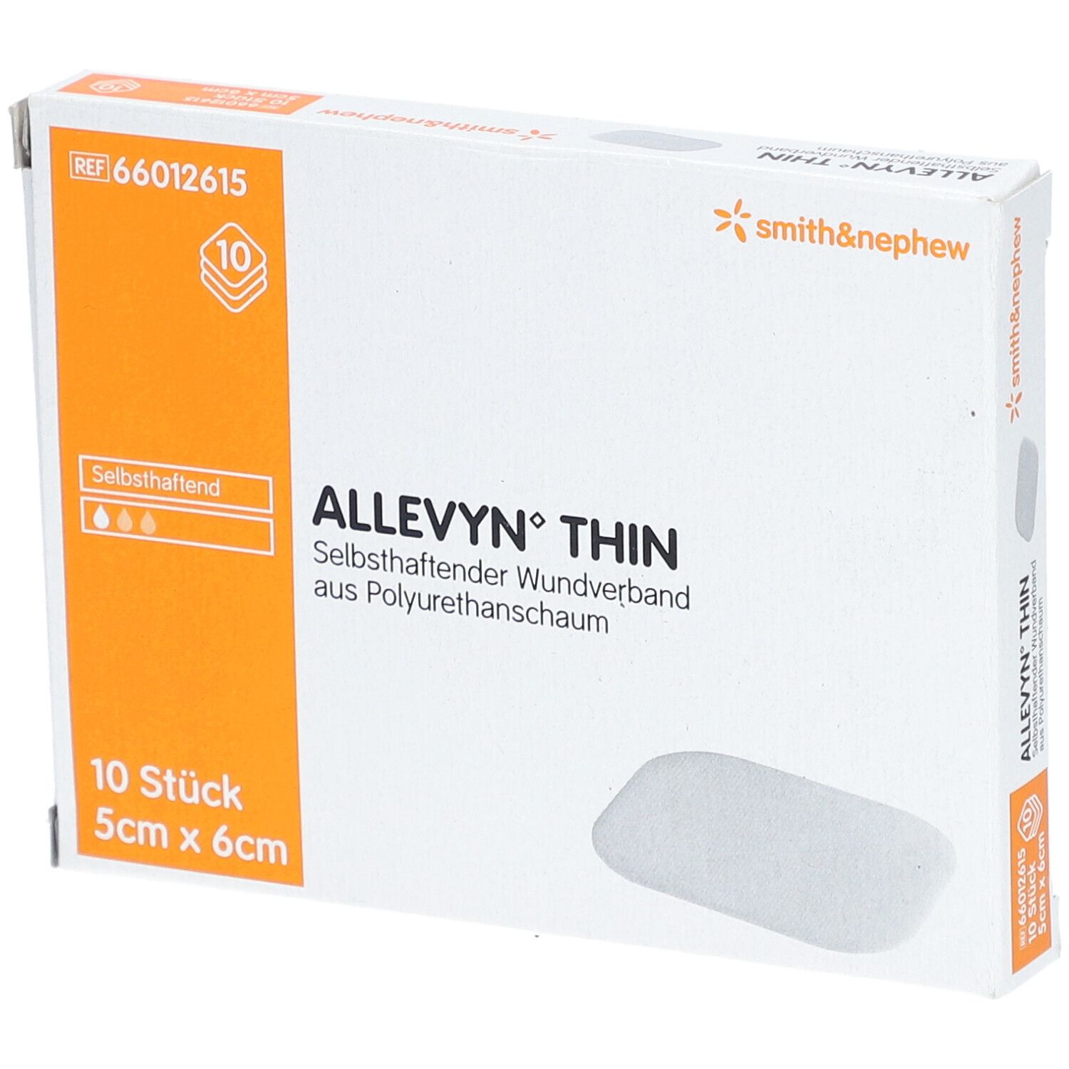 Allevyn Thin 5x6 cm dünne Wundauflage 10 St Verband