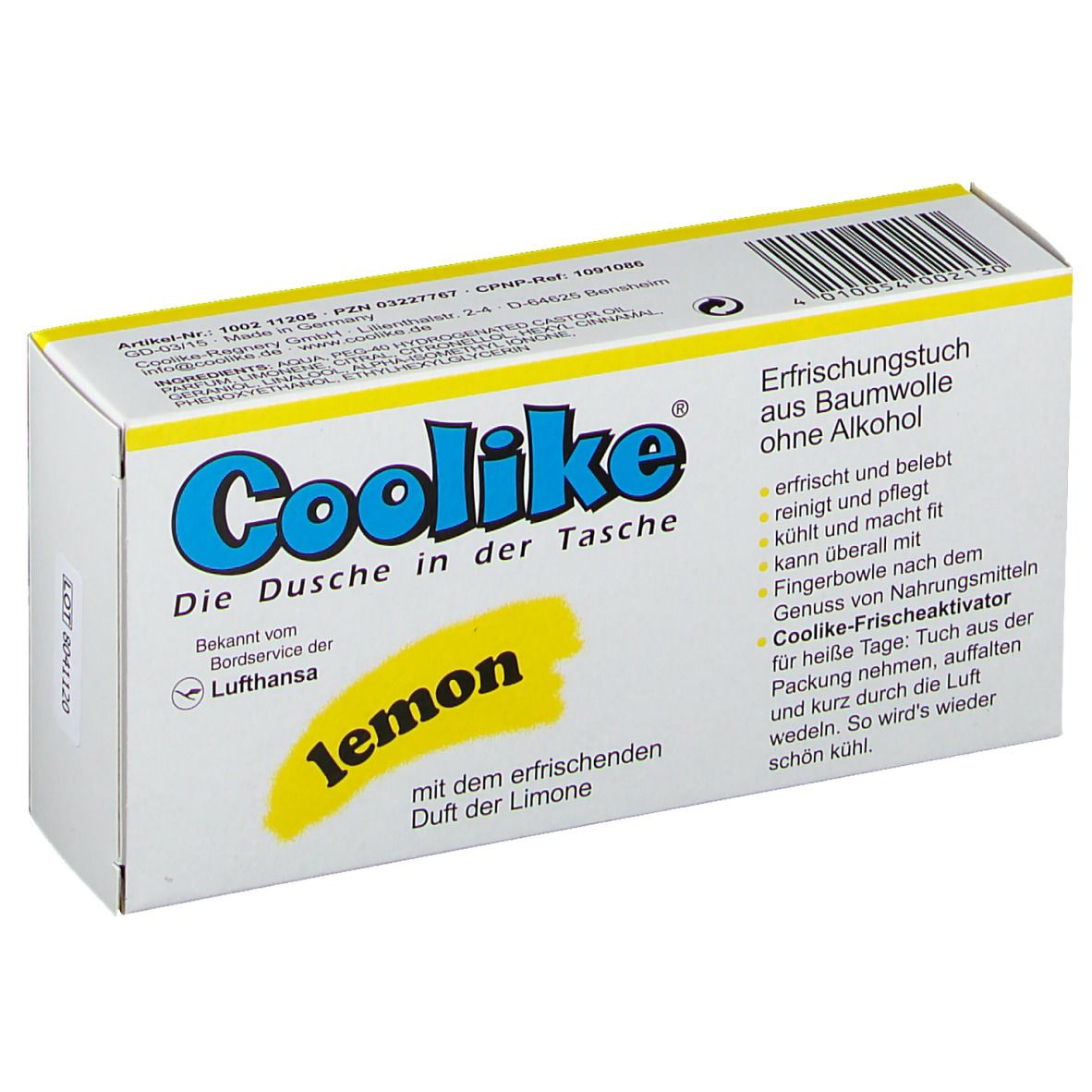 Coolike® Feucht Tücher lemon Baumwolle
