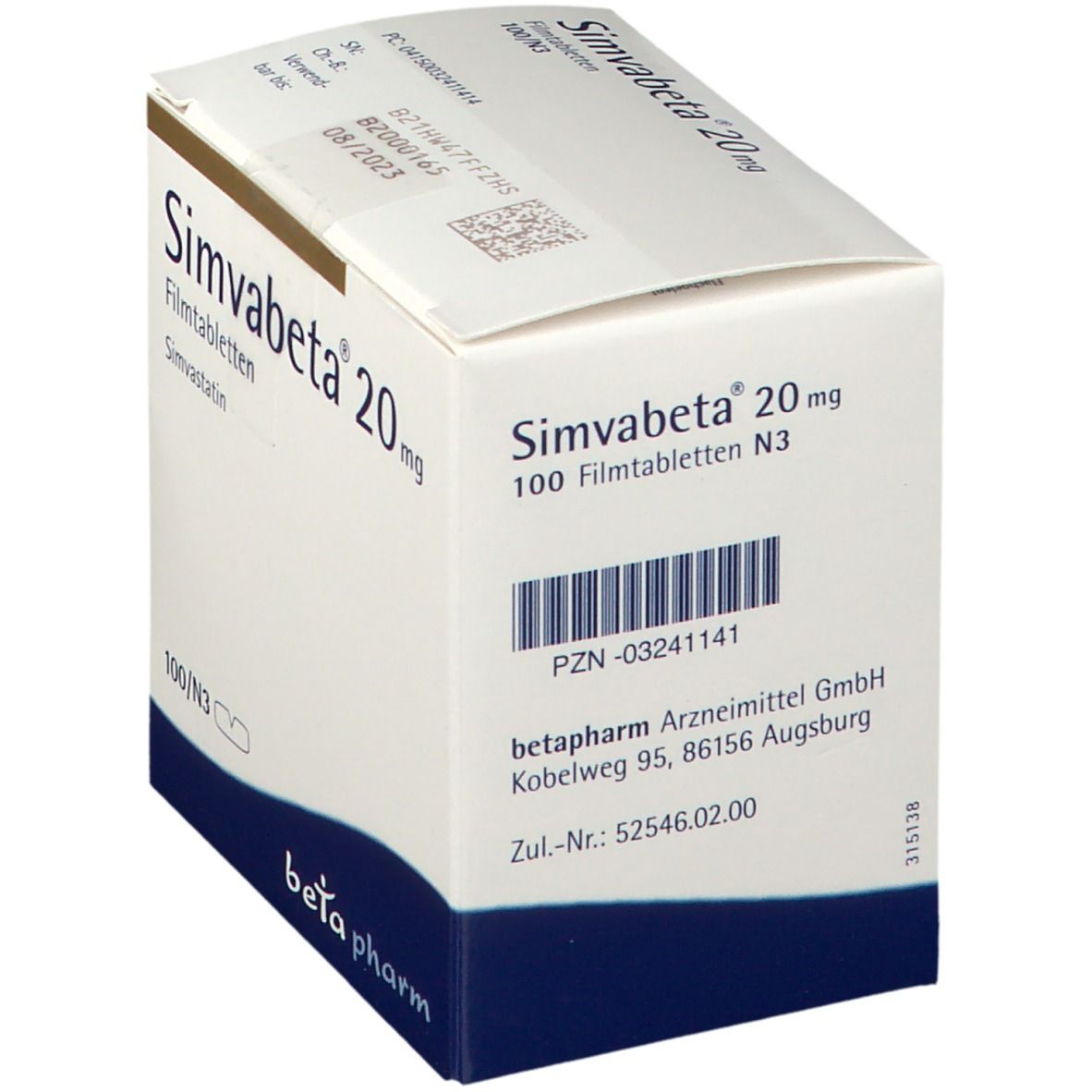 Simvabeta 20 mg Filmtabletten 100 St