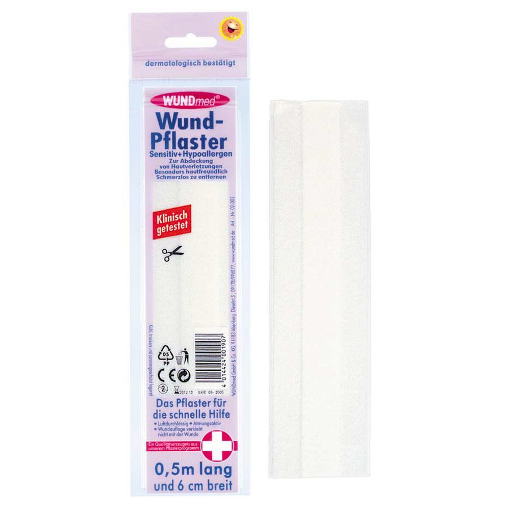 WUNDmed® Wund-Pflaster Sensitiv + Hypoallergen 0,5 m x 6 cm