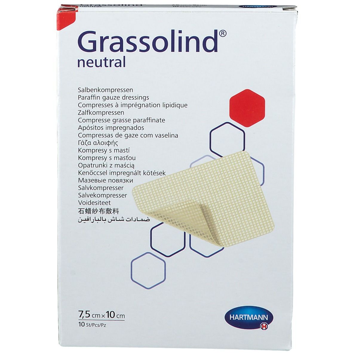 Grassolind® Salbenkompressen steril 7,5 x 10 cm