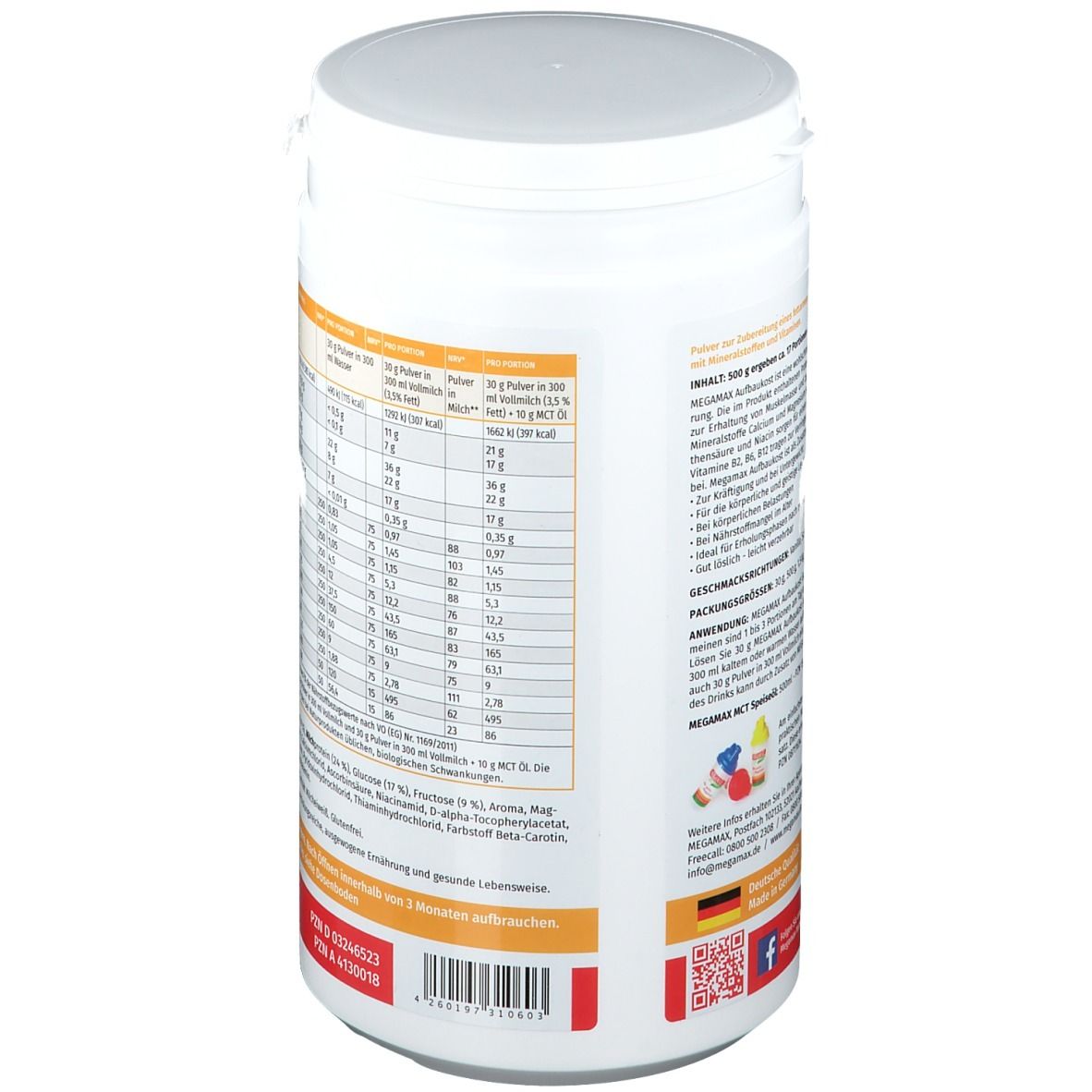 MEGAMAX Fit & Vital Beauty Kollagen Pulver, 400 g Pulver