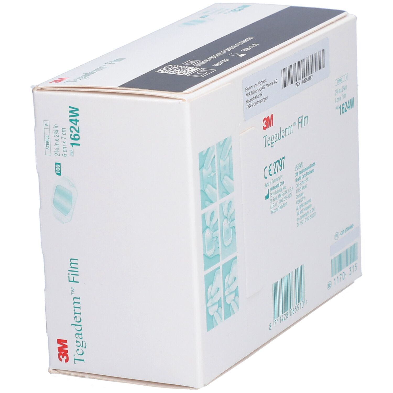 3M™ Tegaderm™ Film Transparentverband mit Rahmenapplikation 6 x 7 cm