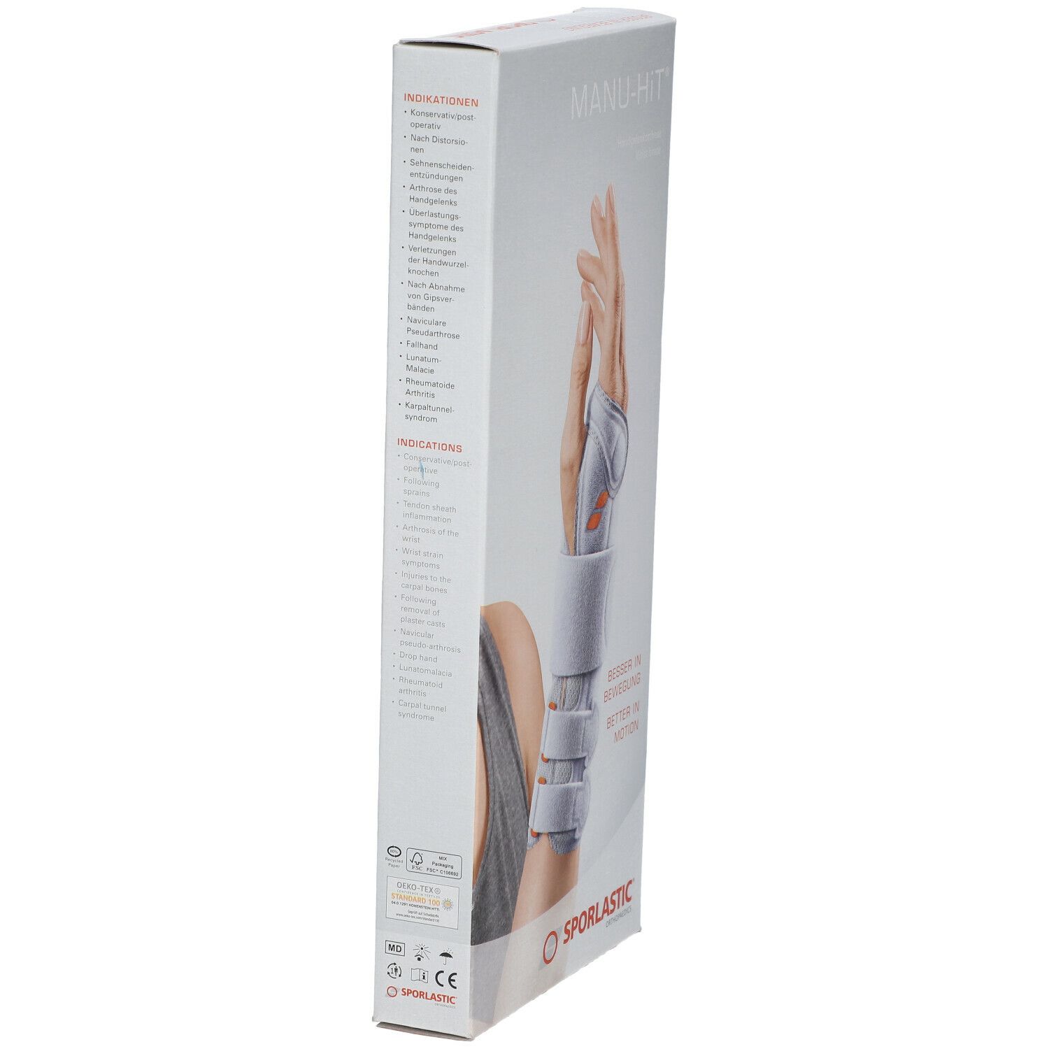 Manu-Hit Handgelenkorth.links Gr.M 07031 schwarz 1 St Bandage(s)