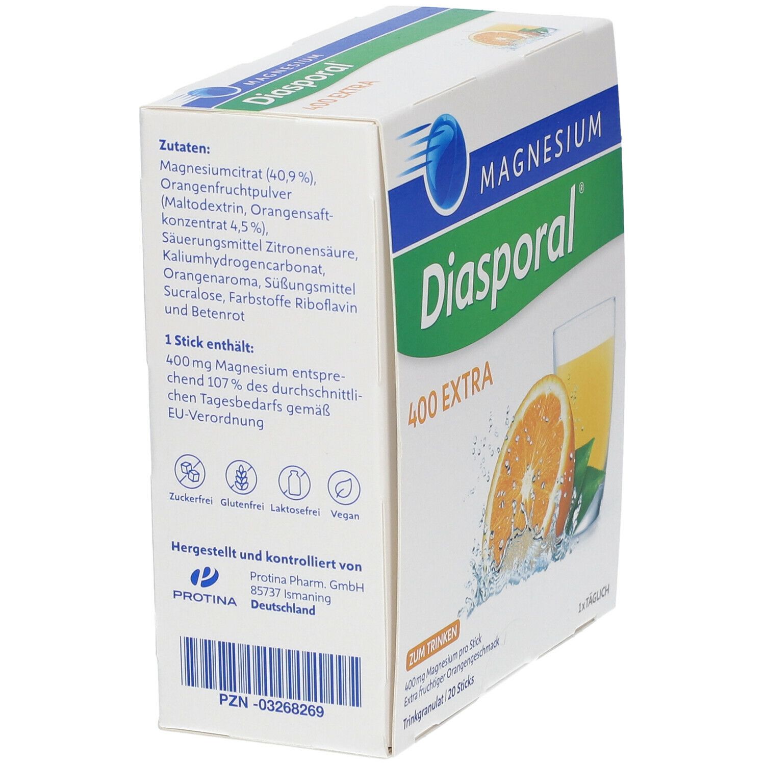 Magnesium Diasporal 400 Extra Trinkgranulat 315g PZN 03355608 50 sticks 