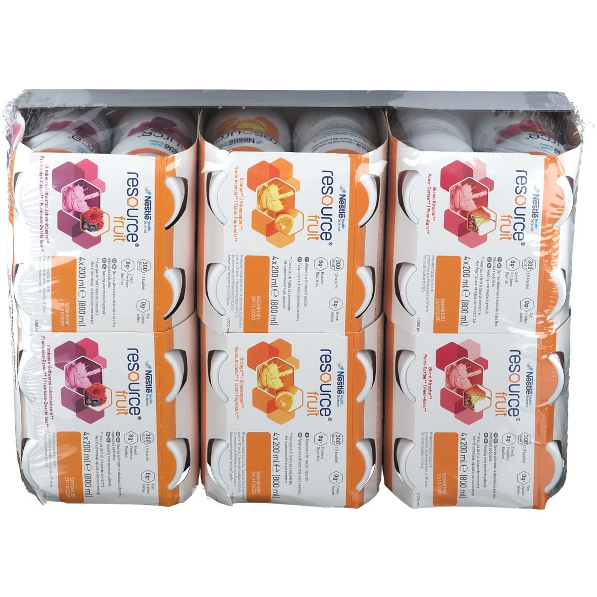 Resource Fruit Mischkarton 6x4x200 ml Flüssigkeit