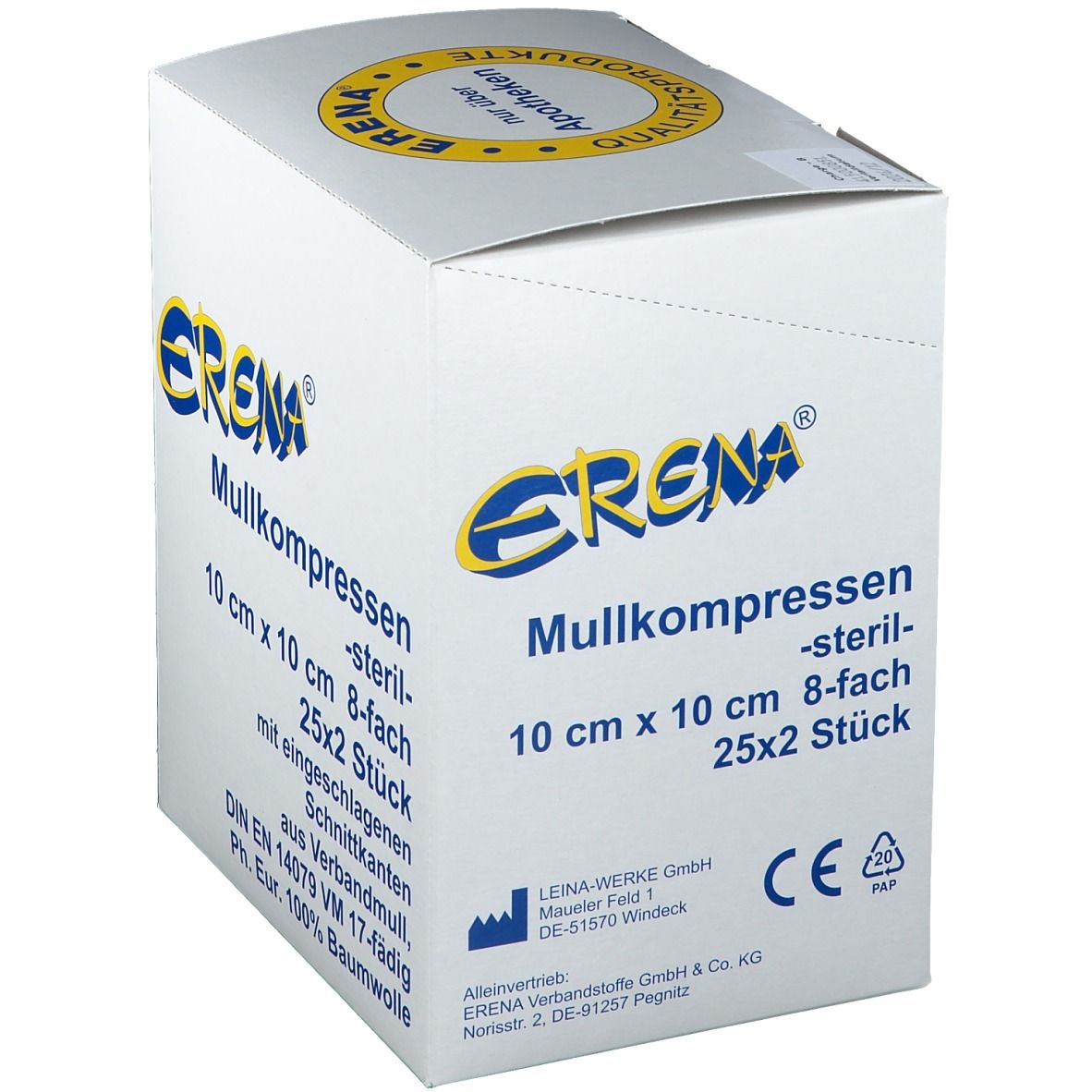 Erena® Mullkompressen 10 x 10 cm steril 8-fach