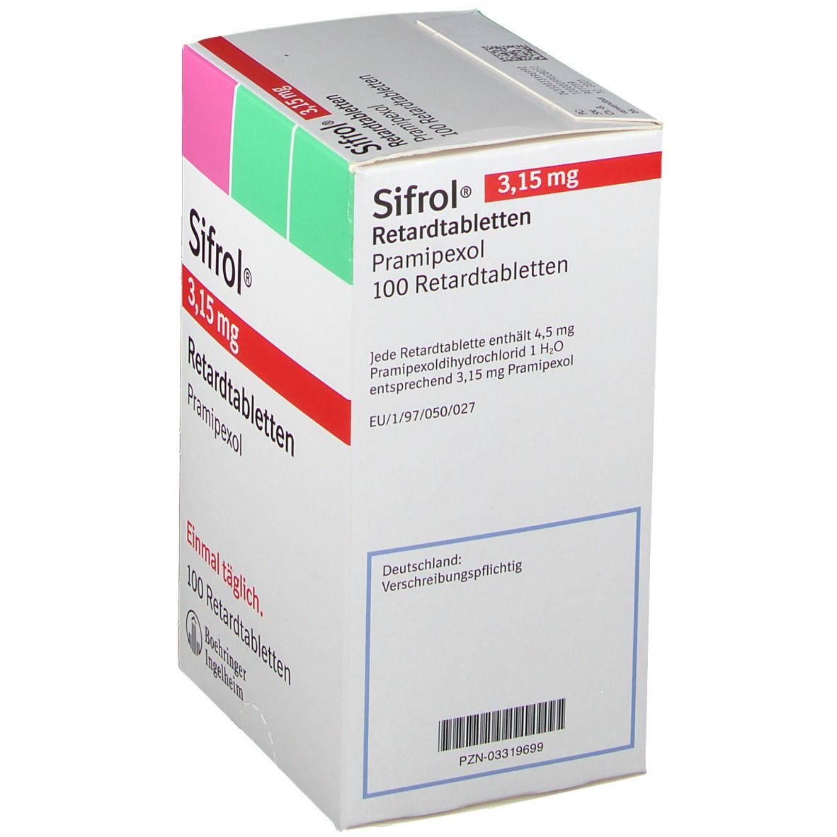 Sifrol 3,15 mg Retardtabletten 100 St Retard-Tabletten