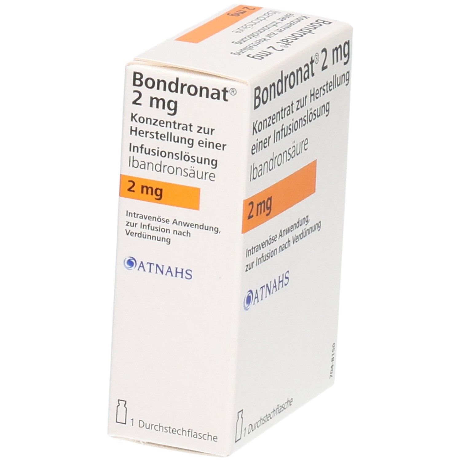 Verpackung von Bondronat 2 mg Konzentrat zur Herstellung einer Infusionslösung mit Ibandronsäure.
