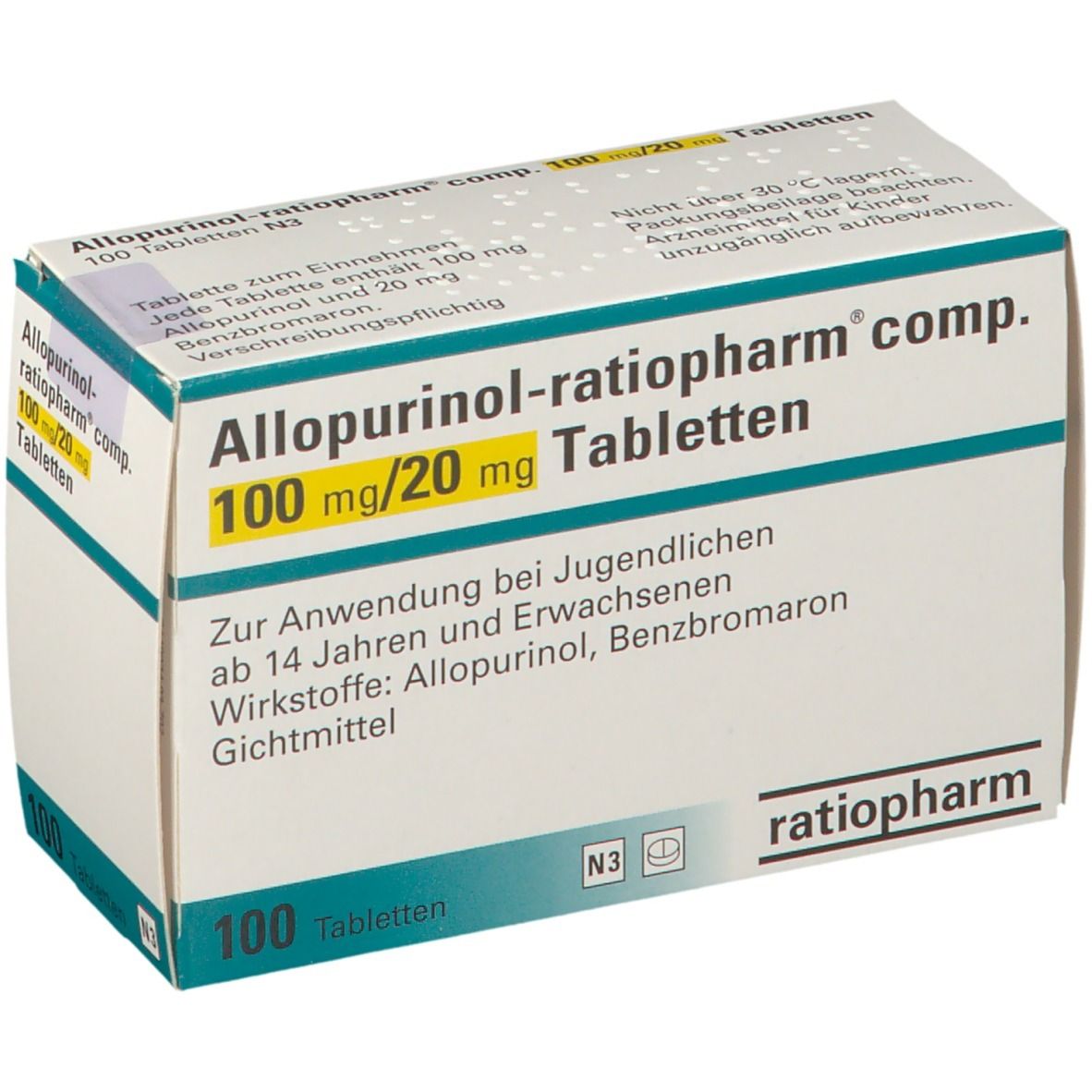 Allopurinol-ratiopharm® comp. 100 mg/20 mg