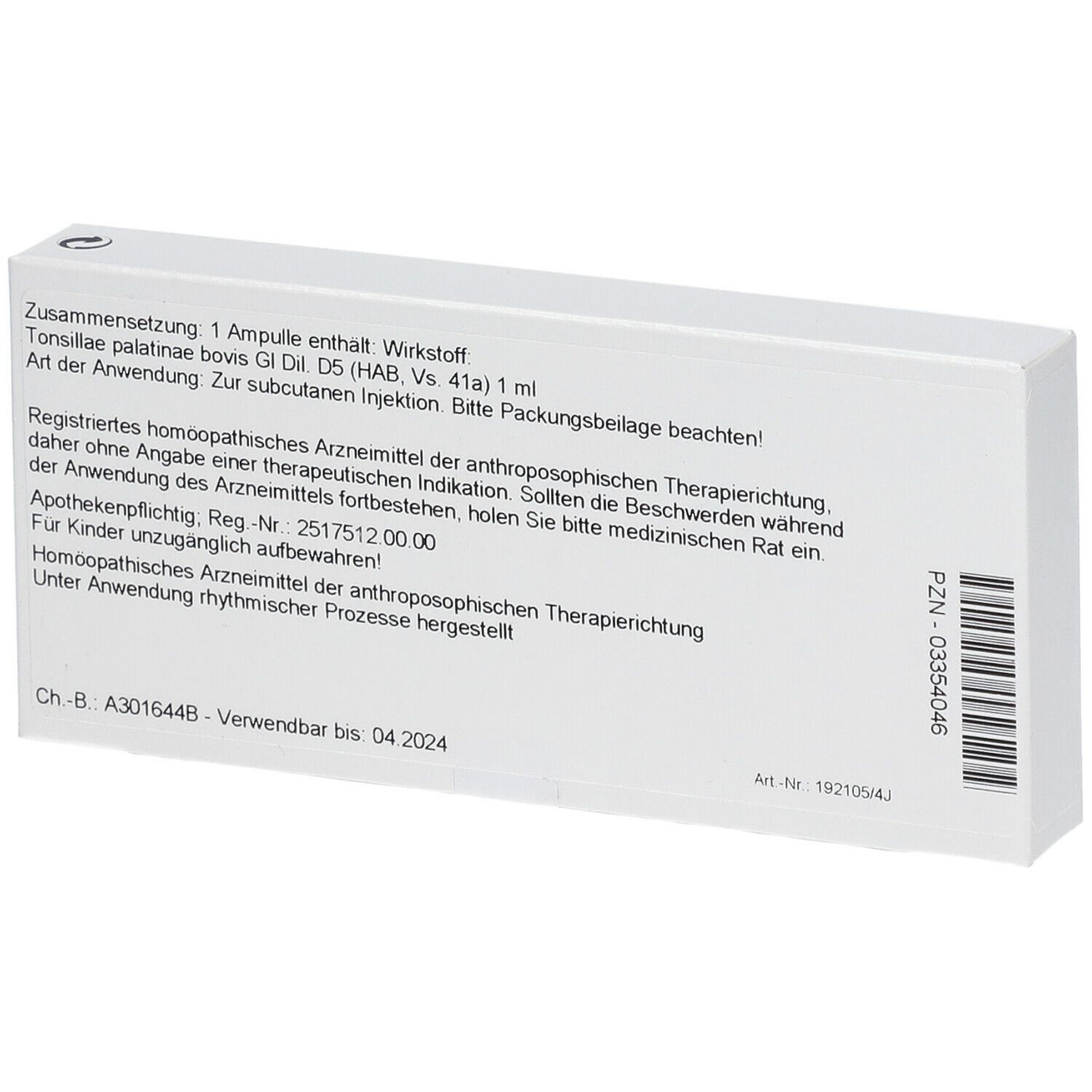 WALA® Tonsillae palatinae Gl D 5
