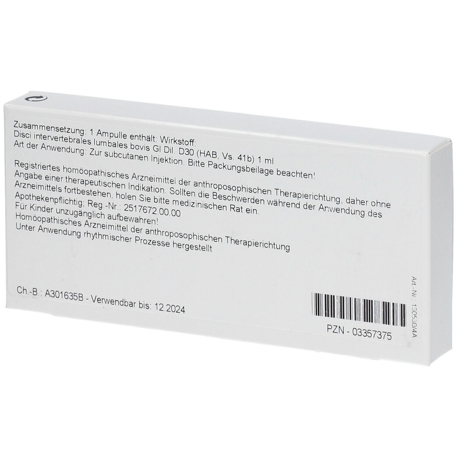 WALA® Disci intervertebrales lumbales Gl D 30