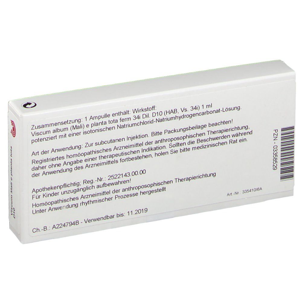 Rückseite der Schachtel. Text: Zusammensetzung, Art der Anwendung, Apothekenpflichtig. Barcode und PZN.