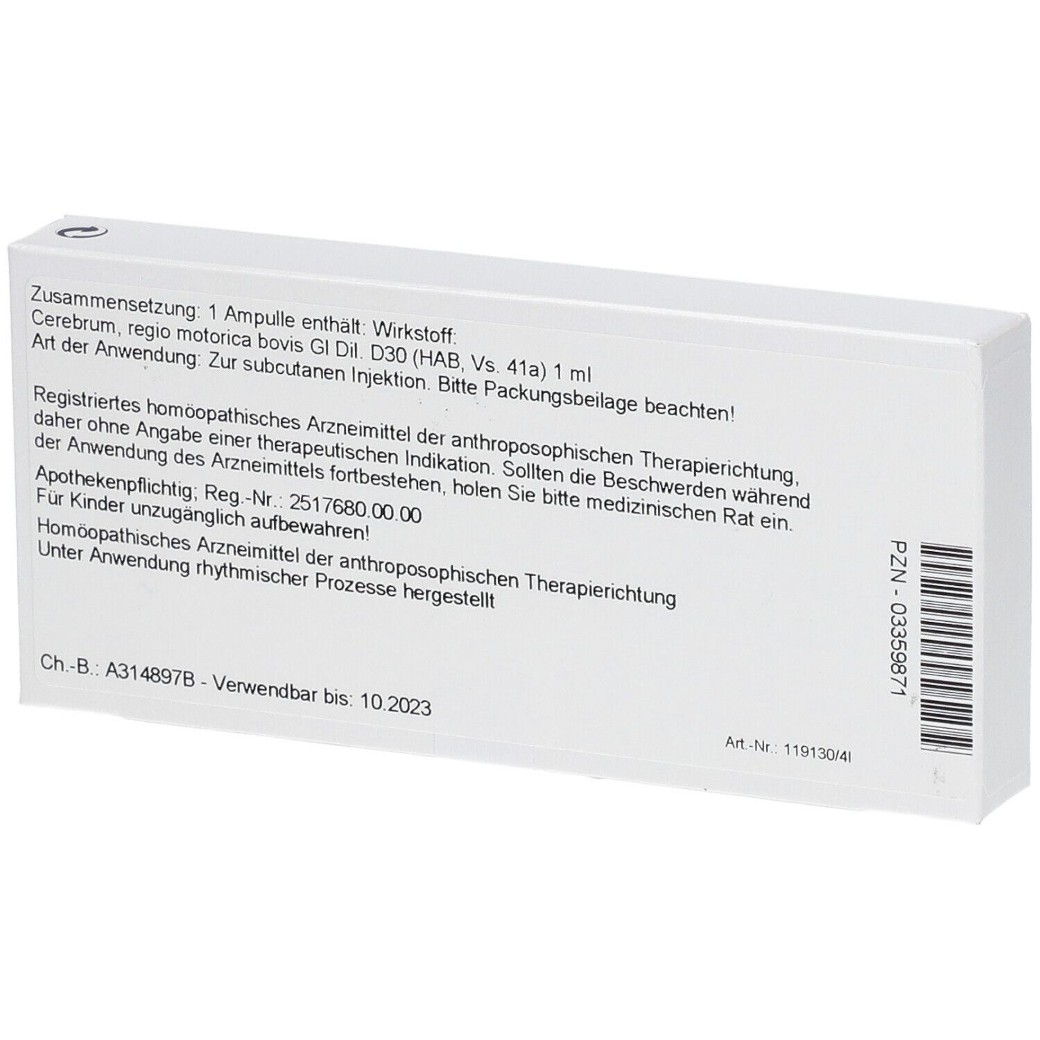 WALA® Cerebrum regio motorica Gl D 30