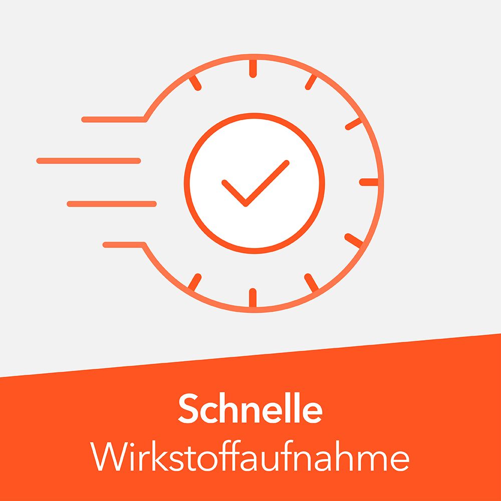 Symbol für schnelle Wirkstoffaufnahme.
