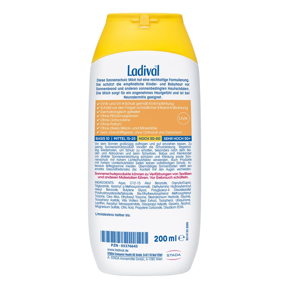 Ladival® Sonnenmilch für Kinder LSF 30 - Jetzt 10% Rabatt mit dem Code stada2024 sparen*