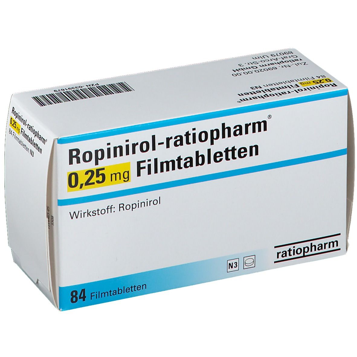 Ropinirol-ratiopharm® 0,25 mg