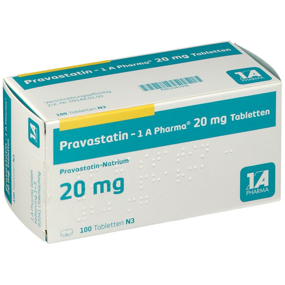 Pravastatin-1A Pharma 20 mg Tabletten 100 St