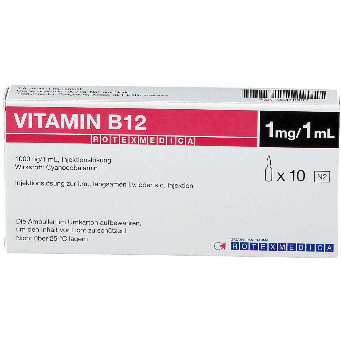 VITAMIN B 12 Rotexmedica Ampullen