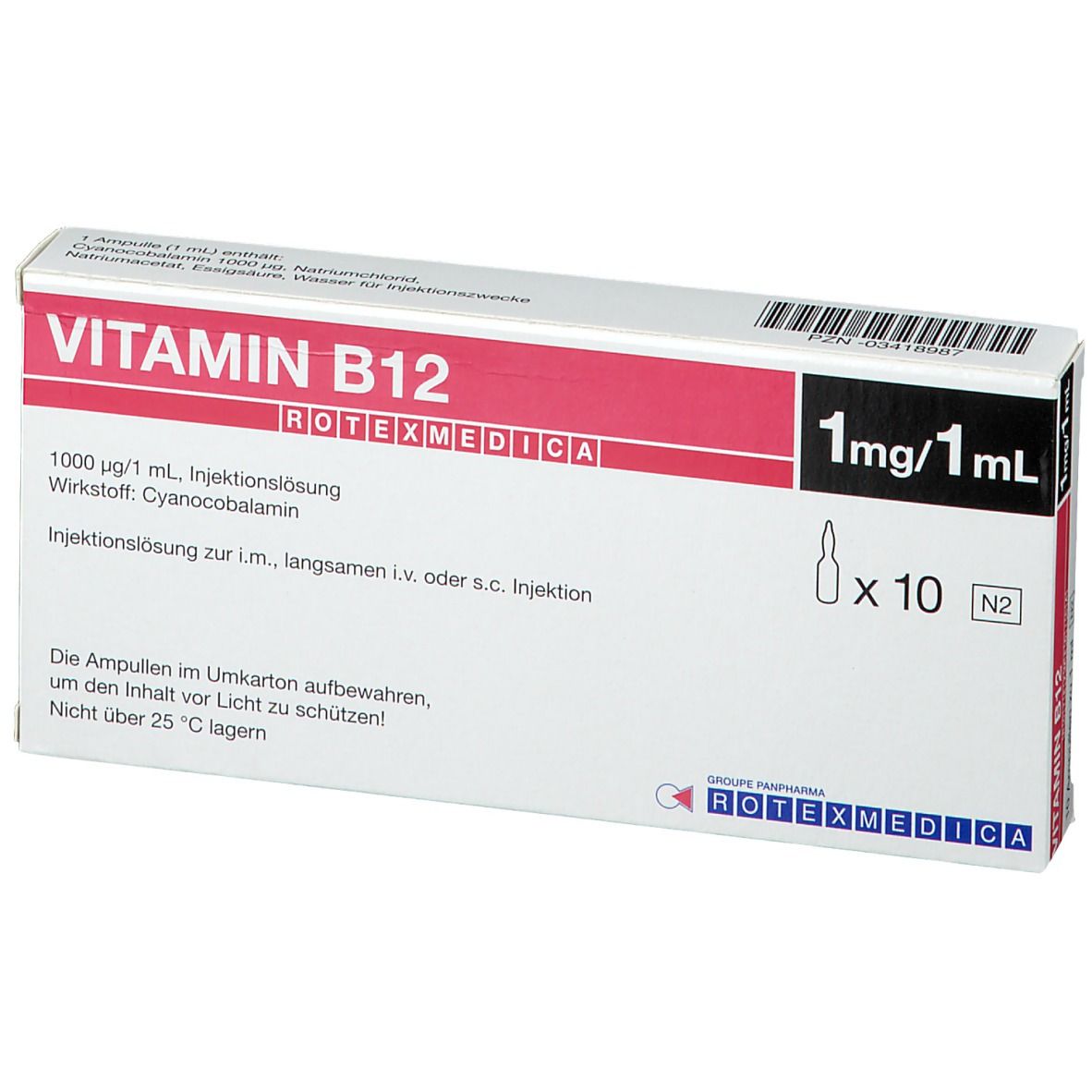 VITAMIN B 12 Rotexmedica Ampullen