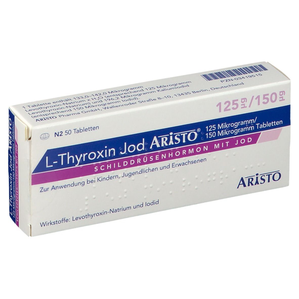 L-Thyroxin Jod Aristo® 125 µg/150 µg
