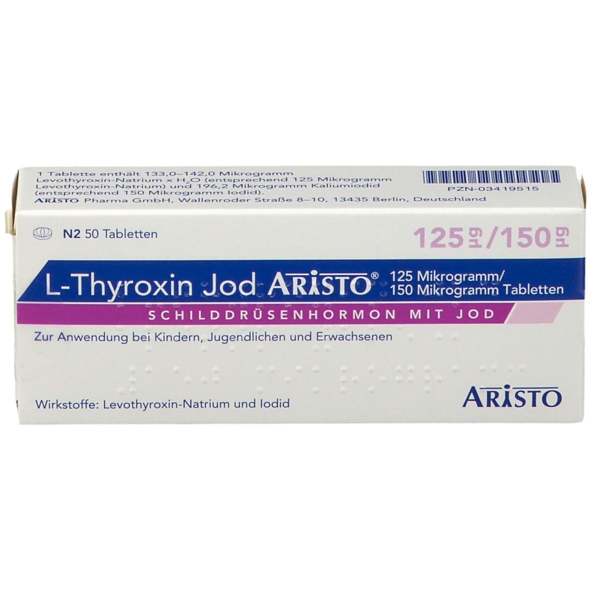 L-Thyroxin Jod Aristo® 125 µg/150 µg