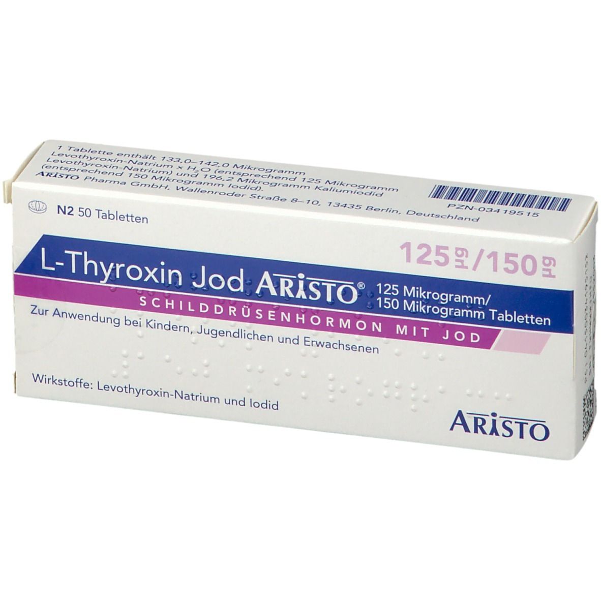 L-Thyroxin Jod Aristo® 125 µg/150 µg