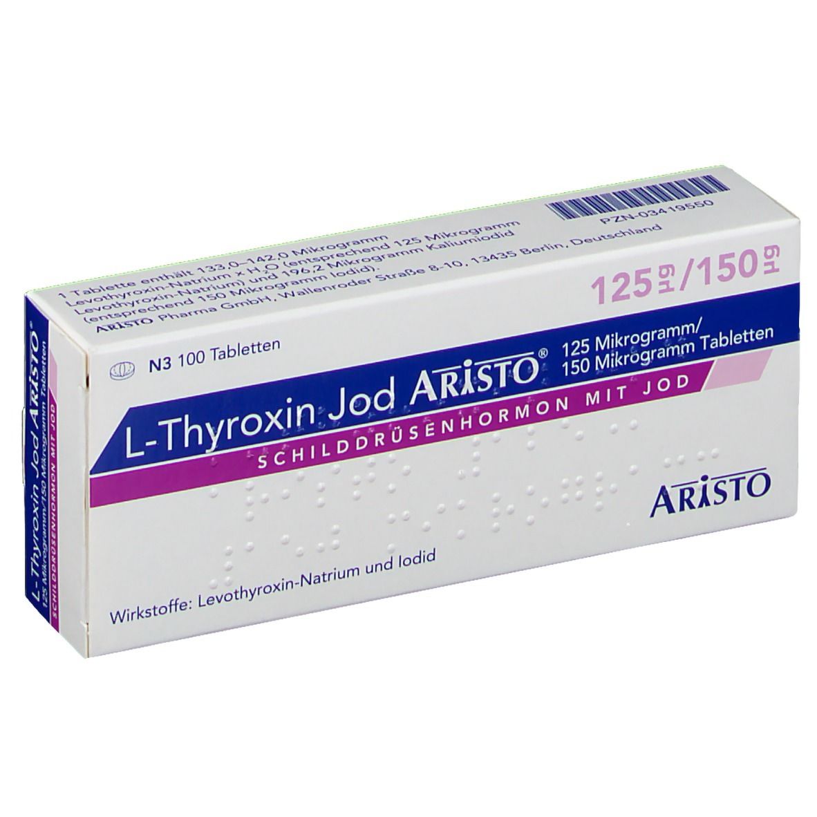 L-Thyroxin Jod Aristo® 125 µg/150 µg