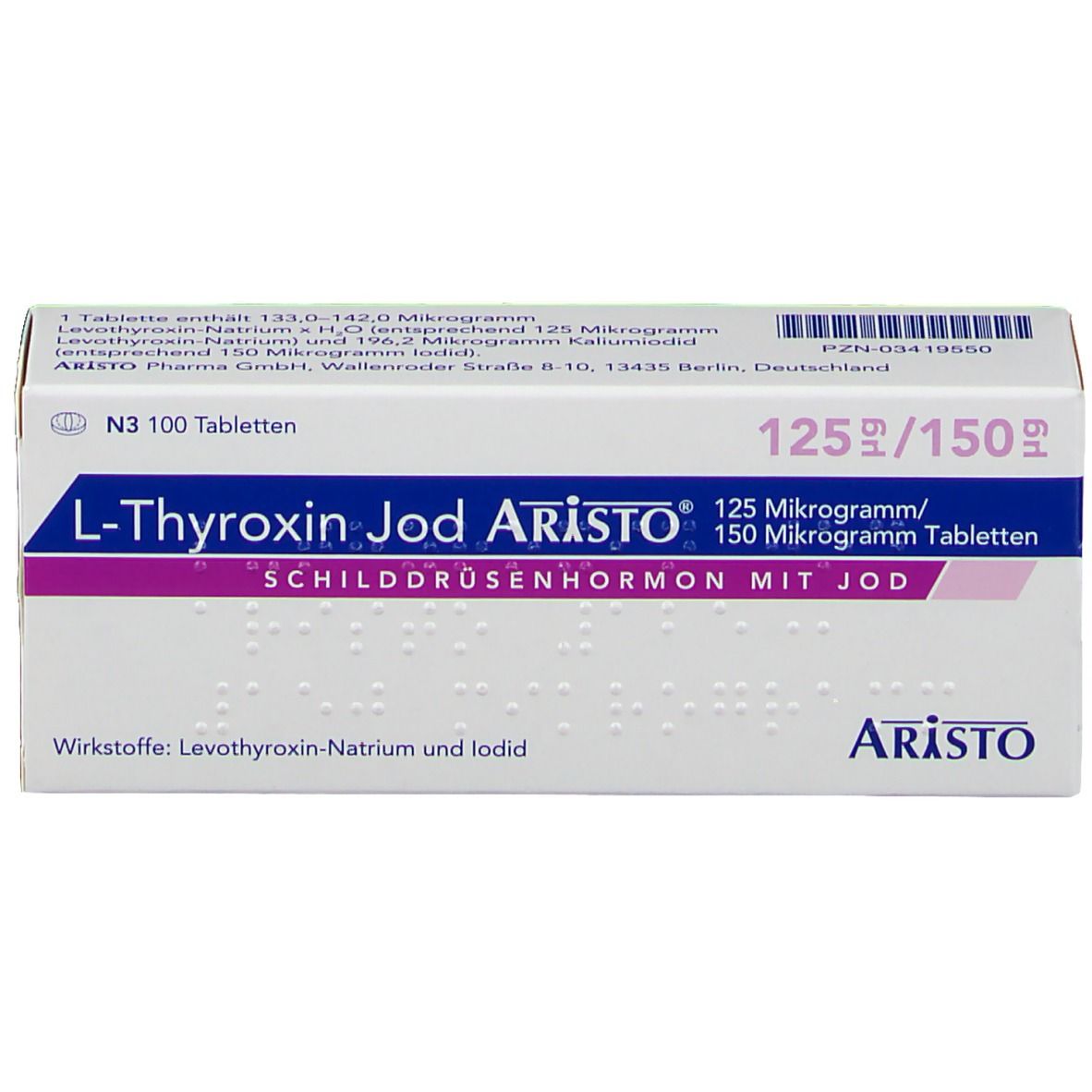 L-Thyroxin Jod Aristo® 125 µg/150 µg