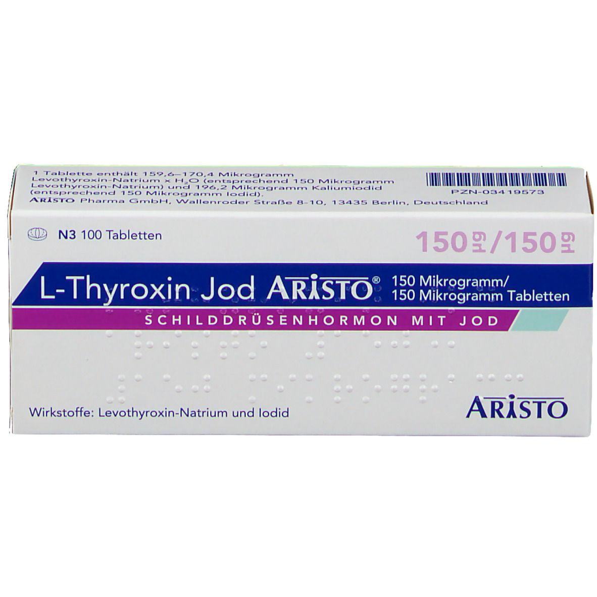 L-Thyroxin Jod Aristo® 150 µg/150 µg