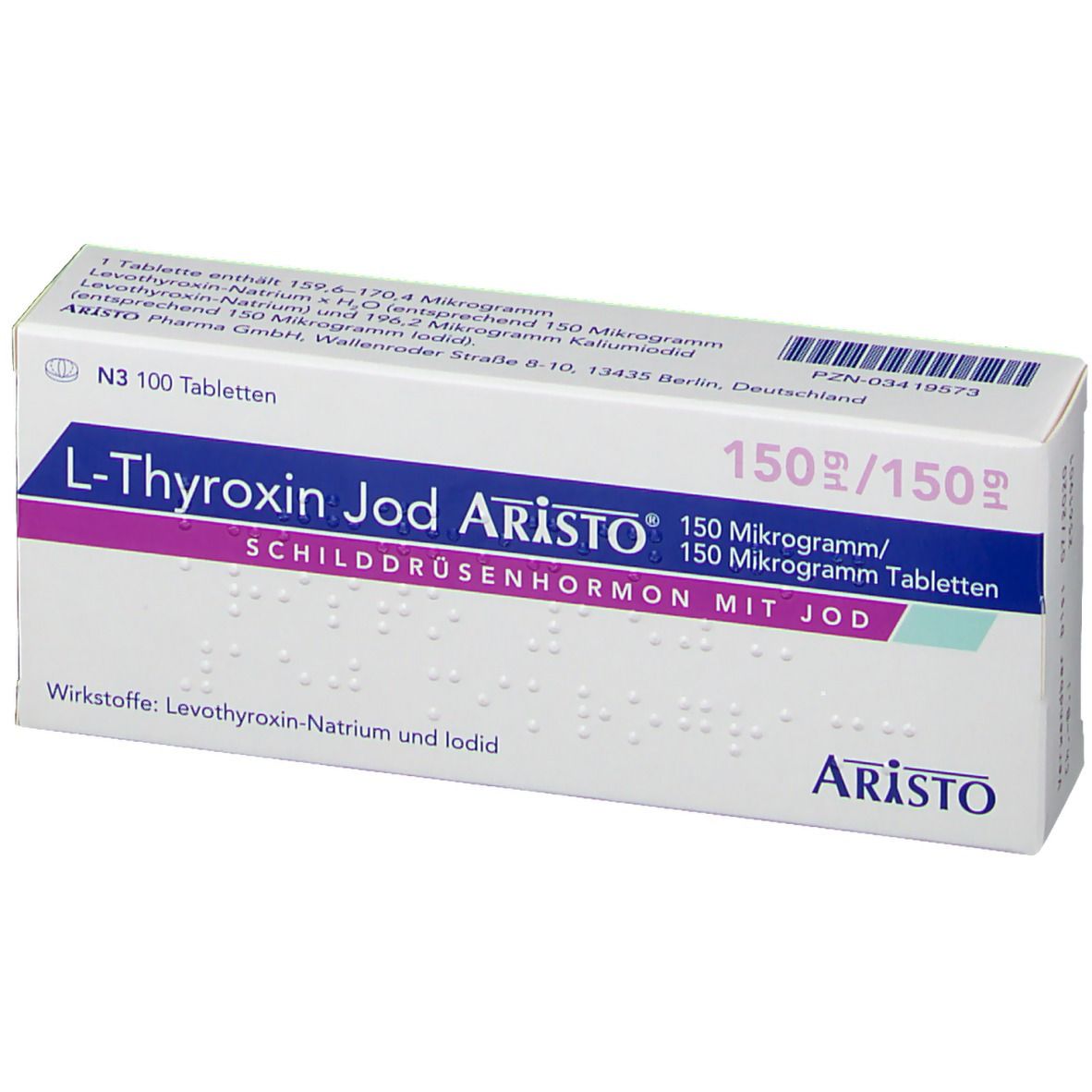 L-Thyroxin Jod Aristo® 150 µg/150 µg