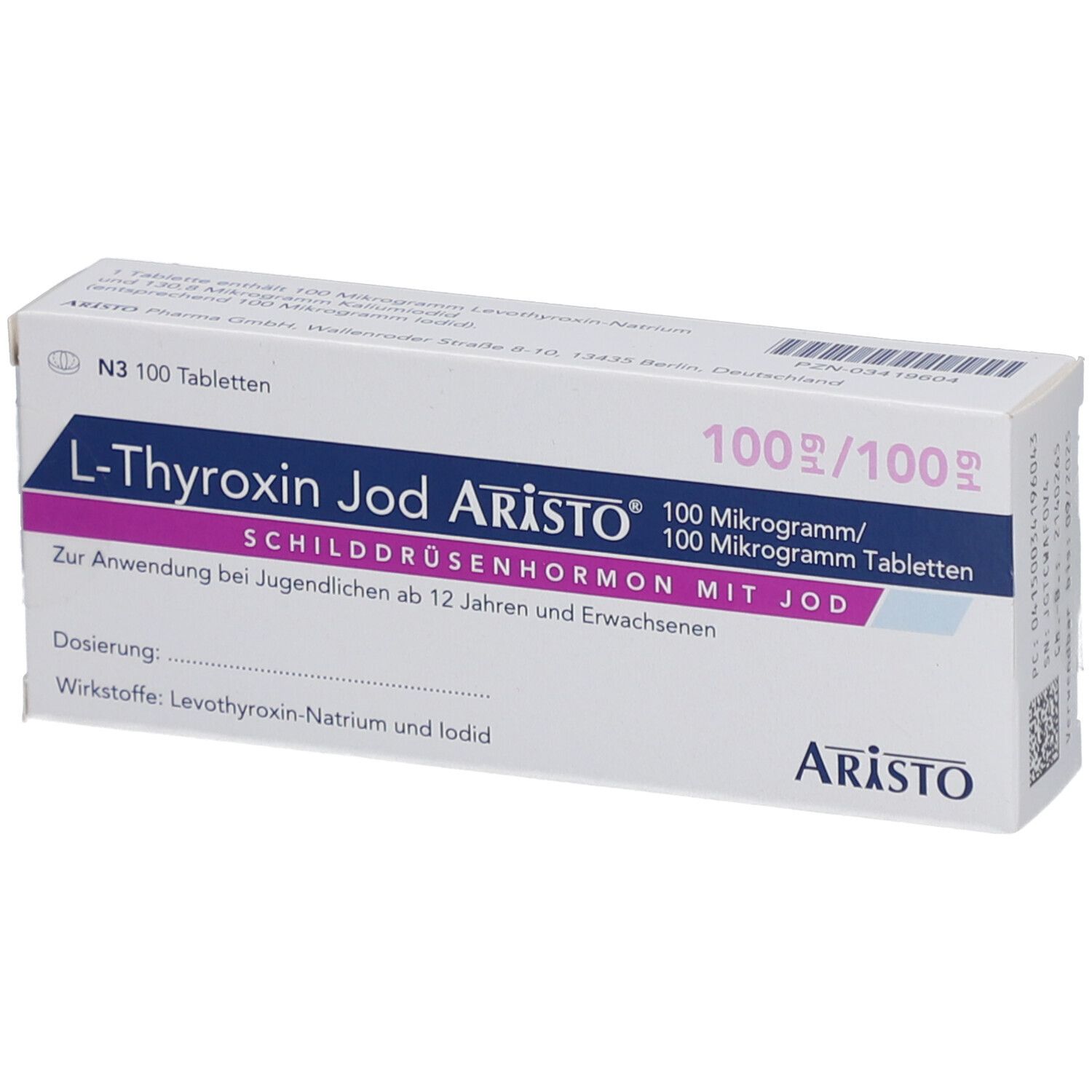L-THYROXIN Jod Aristo 100 µg/100 µg Tabletten