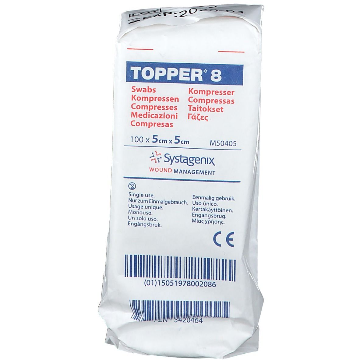 TOPPER® 8 Kompressen unsteril 5 x 5 cm