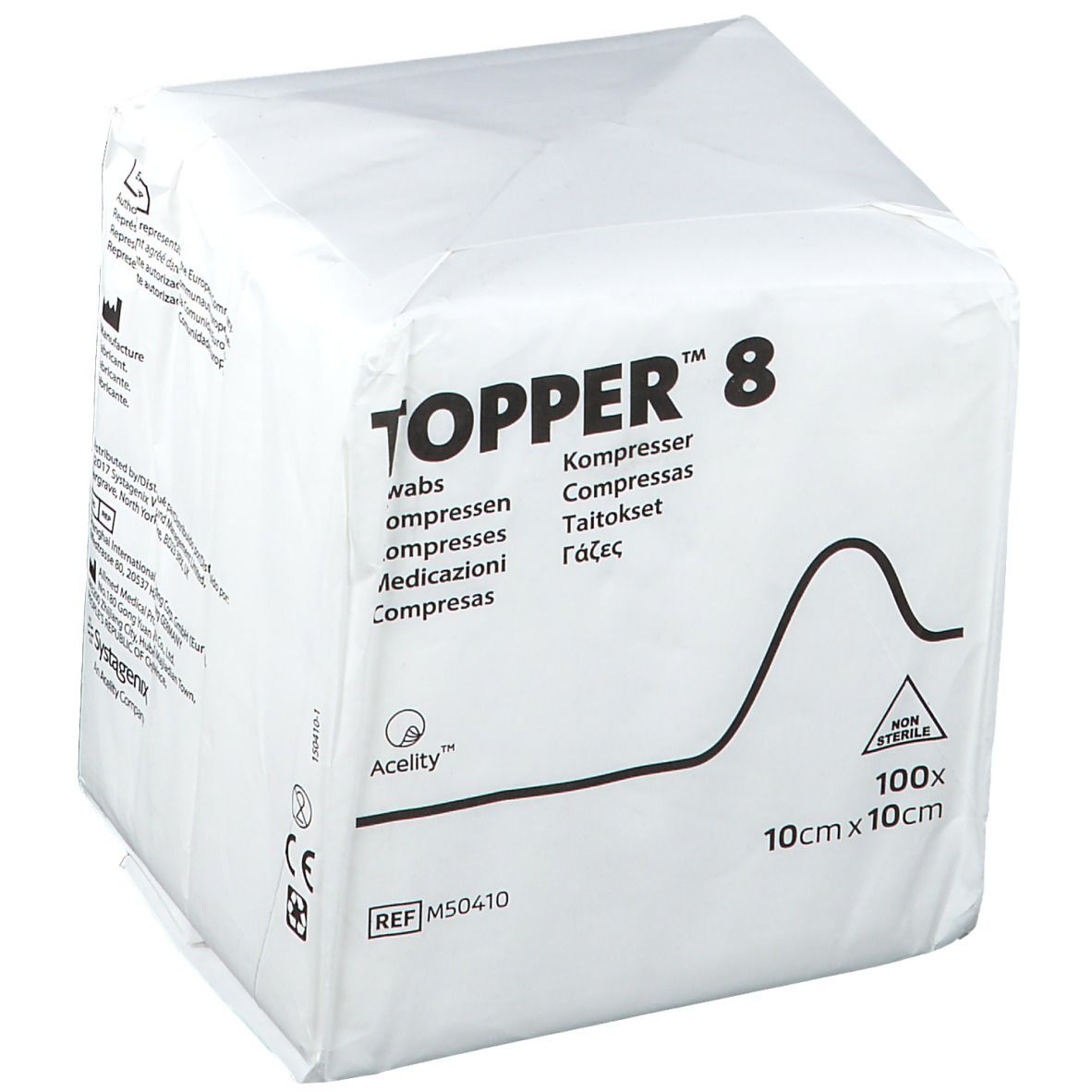 Topper 8 Kompr.10x10 cm unsteril 100 St Kompressen