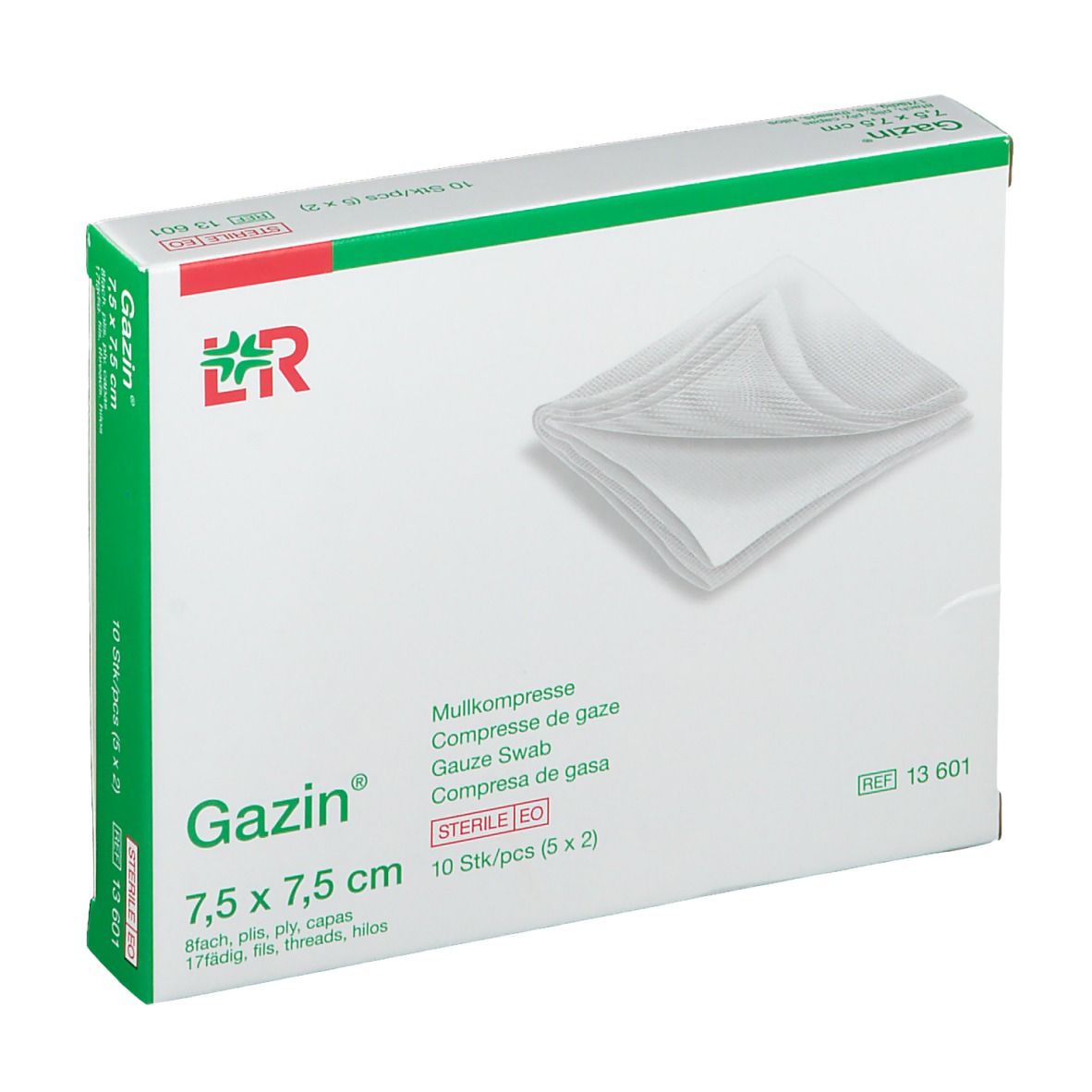 Gazin® Kompresse 7,5 cm x 7,5 cm steril 8 lagig