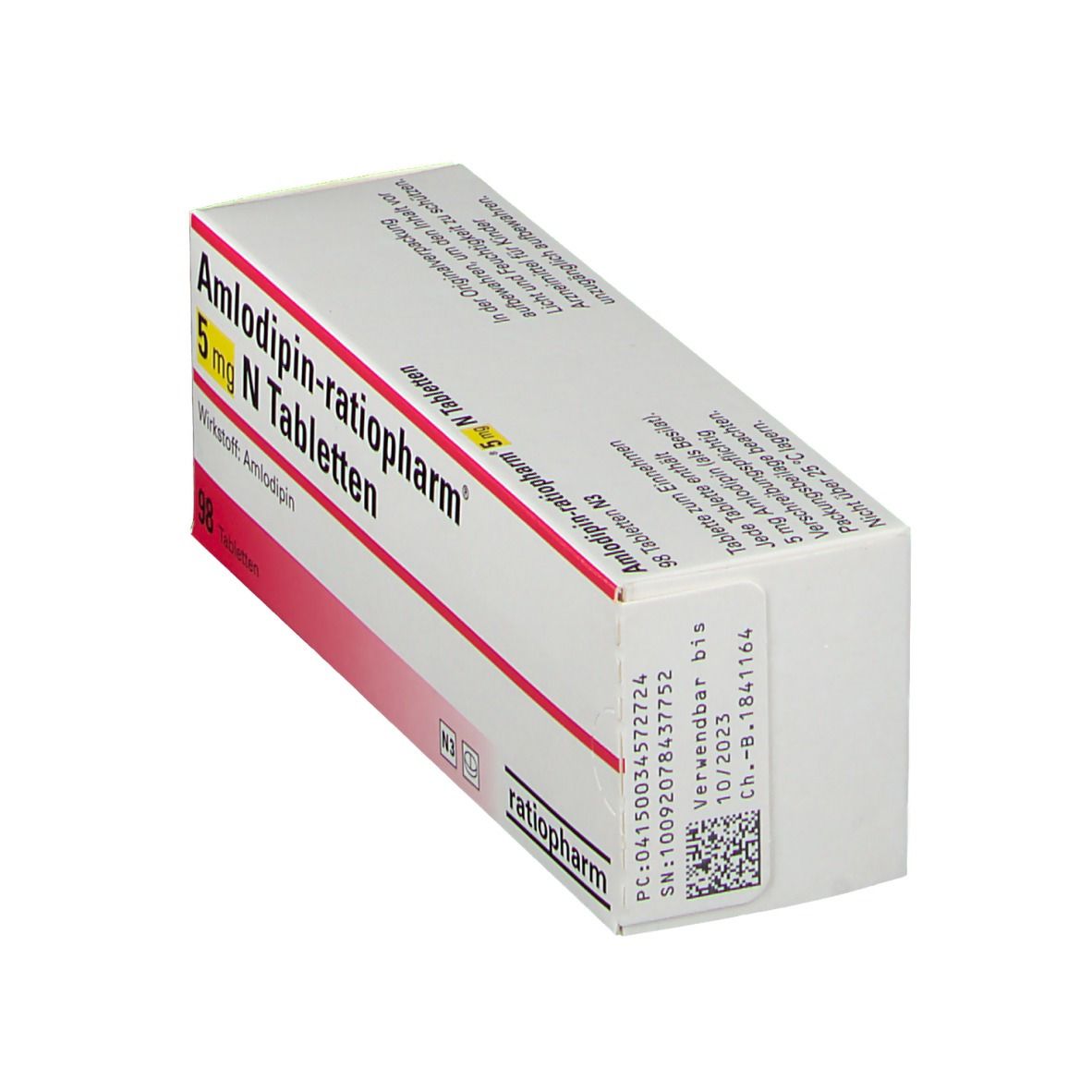 AMLODIPIN-ratiopharm 5 mg N Tabletten 20 St