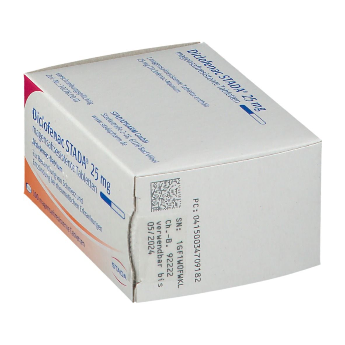 Diclofenac Stada 25 mg magensaftresist.Tabletten 100 St Tabletten magensaftresistent