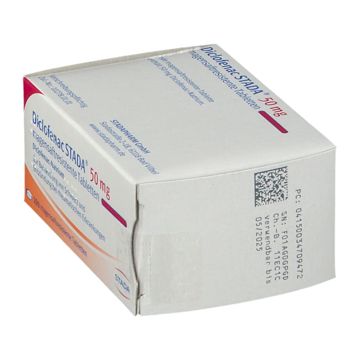 Diclofenac Stada 50 mg magensaftresist.Tabletten 100 St Tabletten magensaftresistent