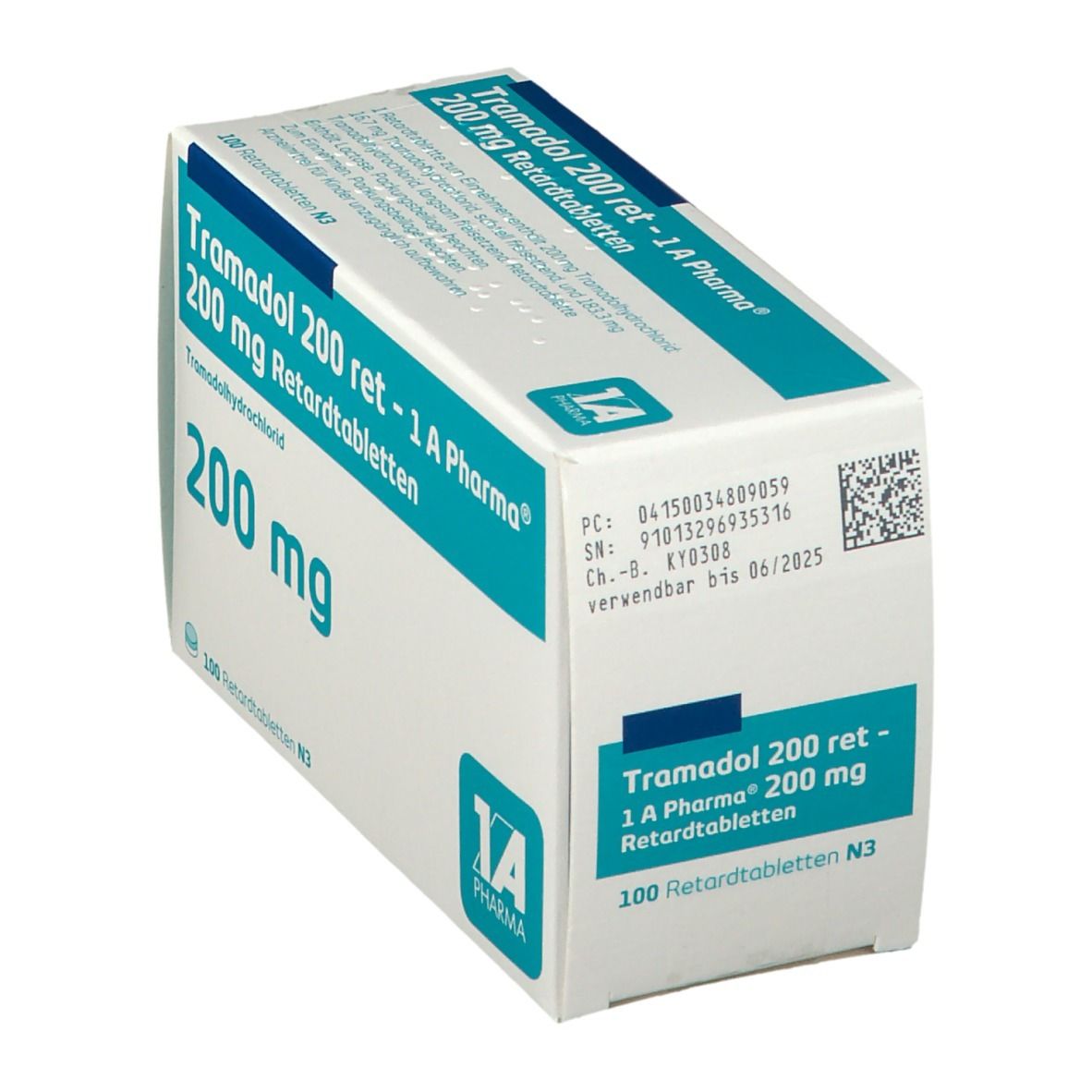 Tramadol 200 ret-1A Pharma Retardtabletten 100 St Retard-Tabletten