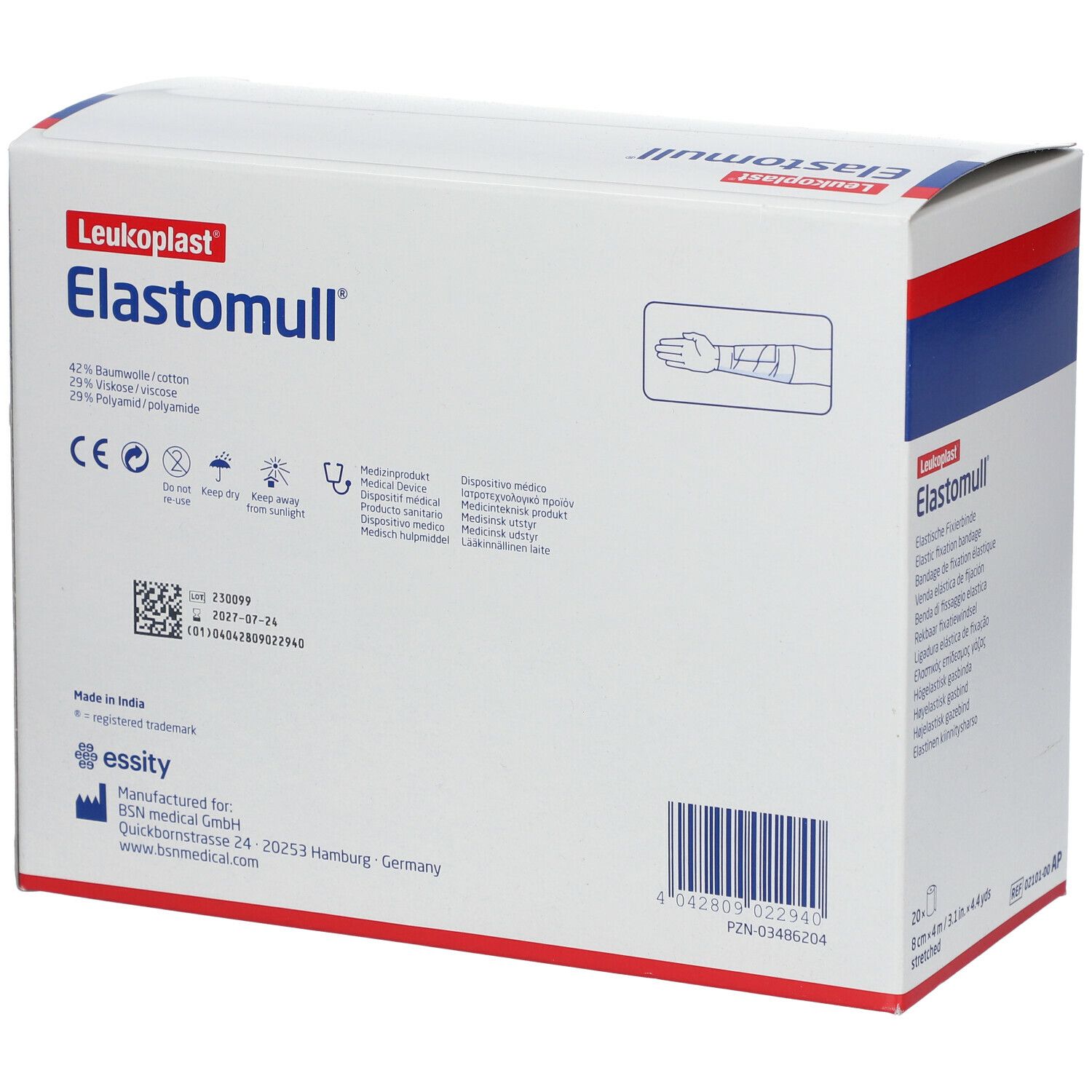 Elastomull® elastische Fixierbinde 4m x 8cm