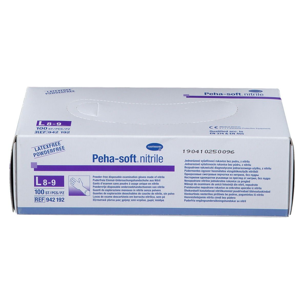 Peha-soft® nitrile fino puderfrei Untersuchungshandschuhe Gr. L 8 - 9