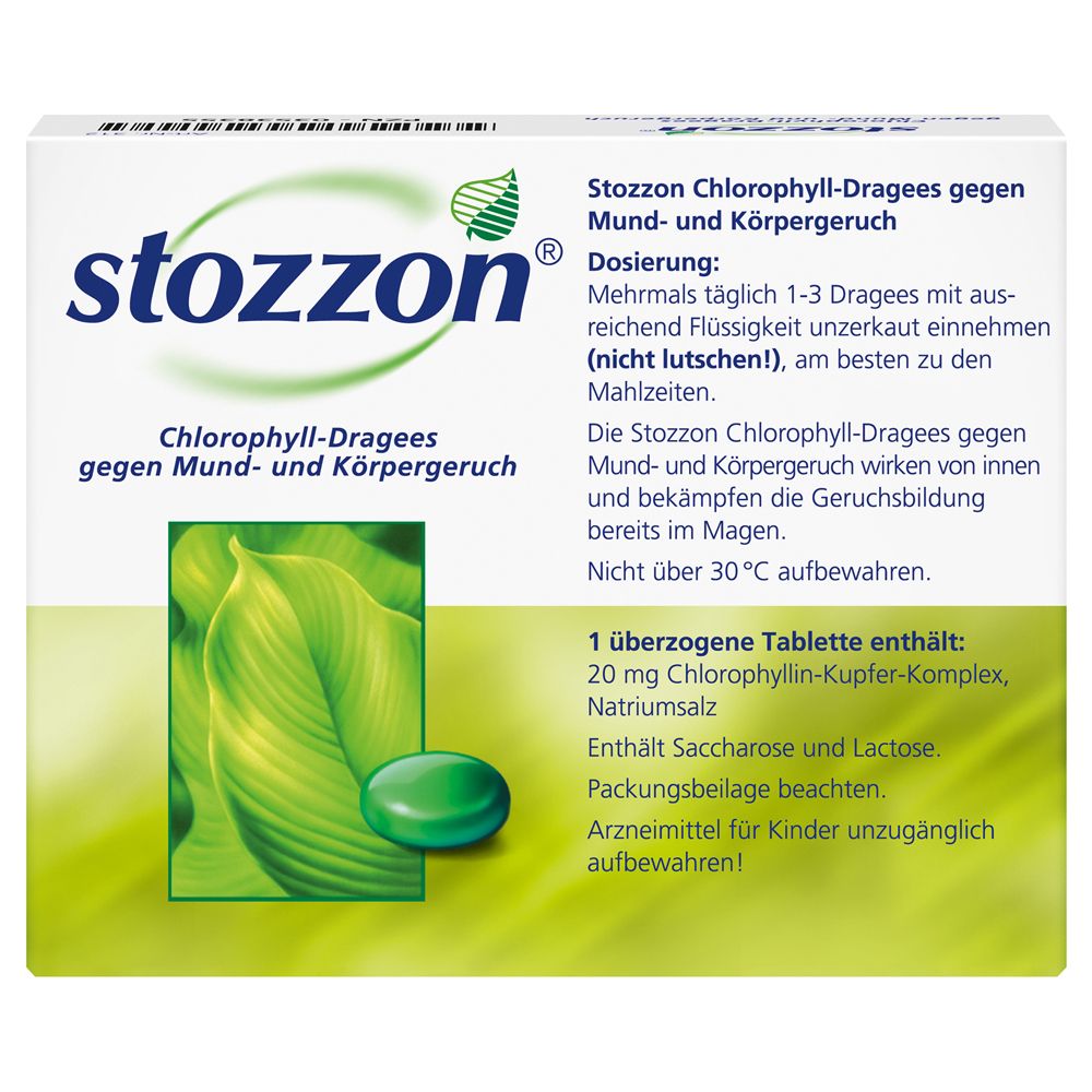 stozzon® Chlorophyll-Dragees gegen Mundgeruch und Körpergeruch