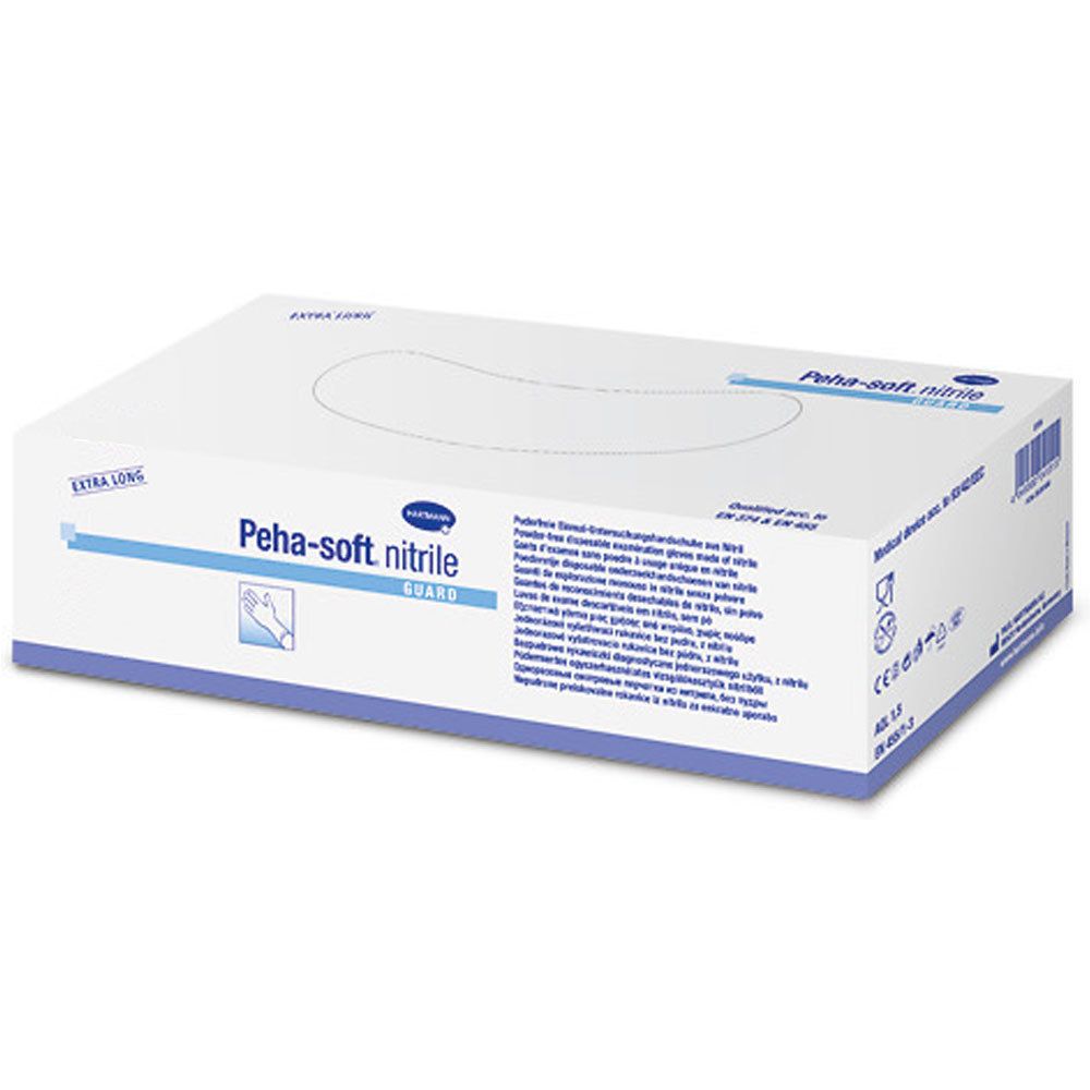 Peha-soft® nitrile guard puderfrei unsteril Untersuchungshandschuhe Gr. S 6 - 7