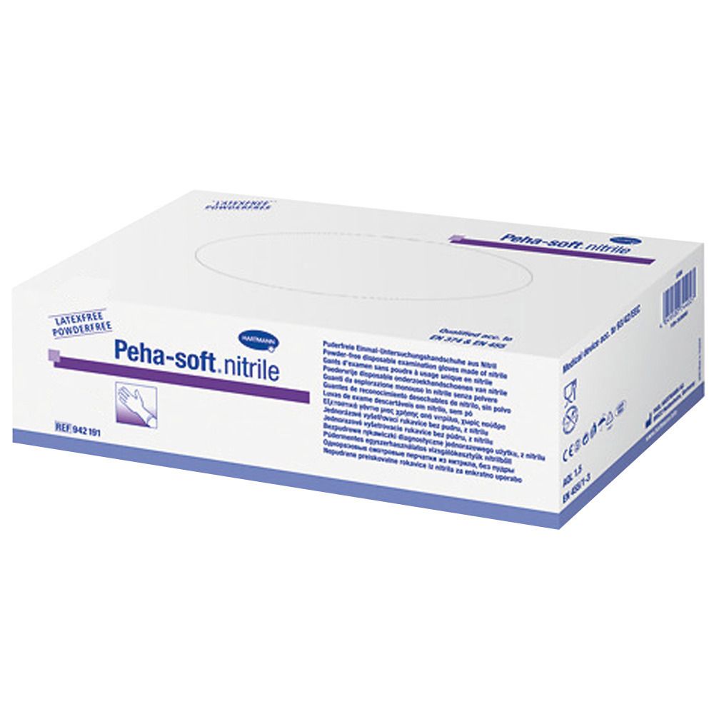 Peha-soft® nitrile fino puderfrei unsteril Untersuchungshandschuhe Gr. M 7 - 8