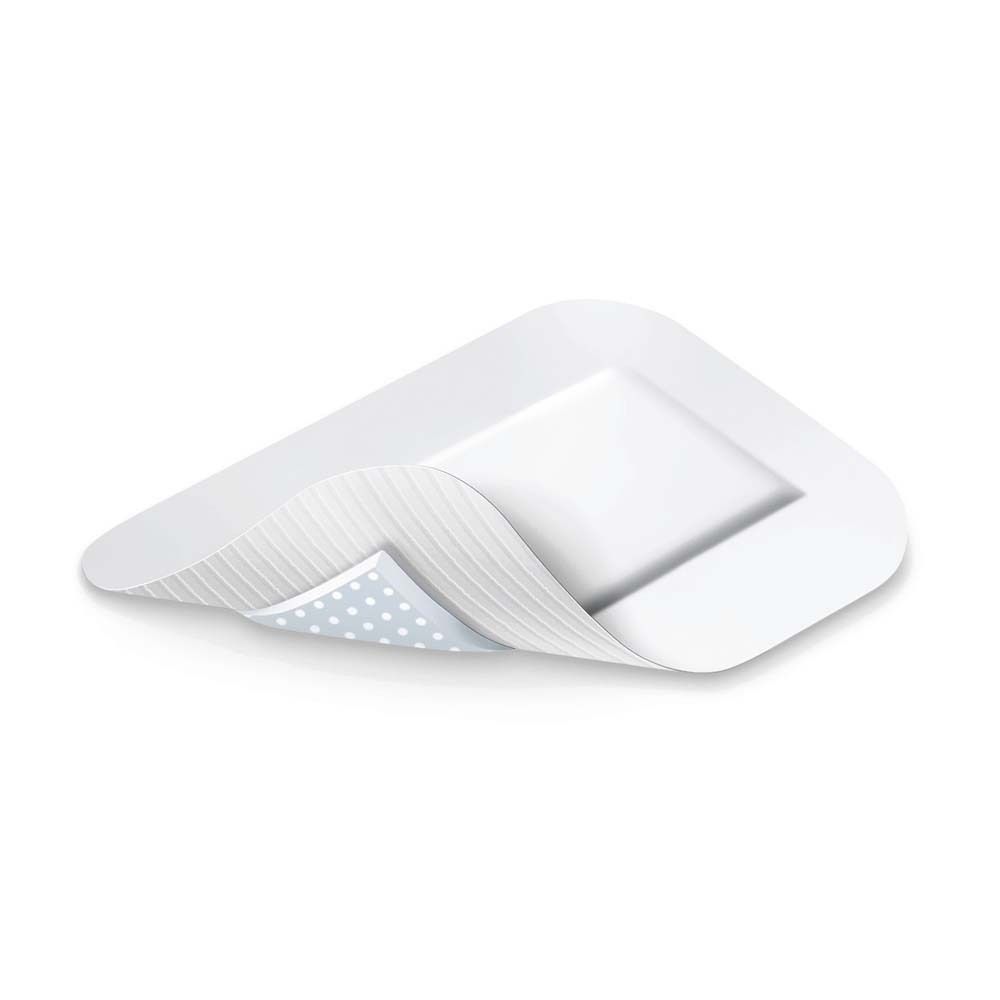 Verpackung von COSMOPOR advance Wundschnellverband. Box mit Produktabbildung und Größenangabe: 7,2 x 5 cm. 25 Stück.