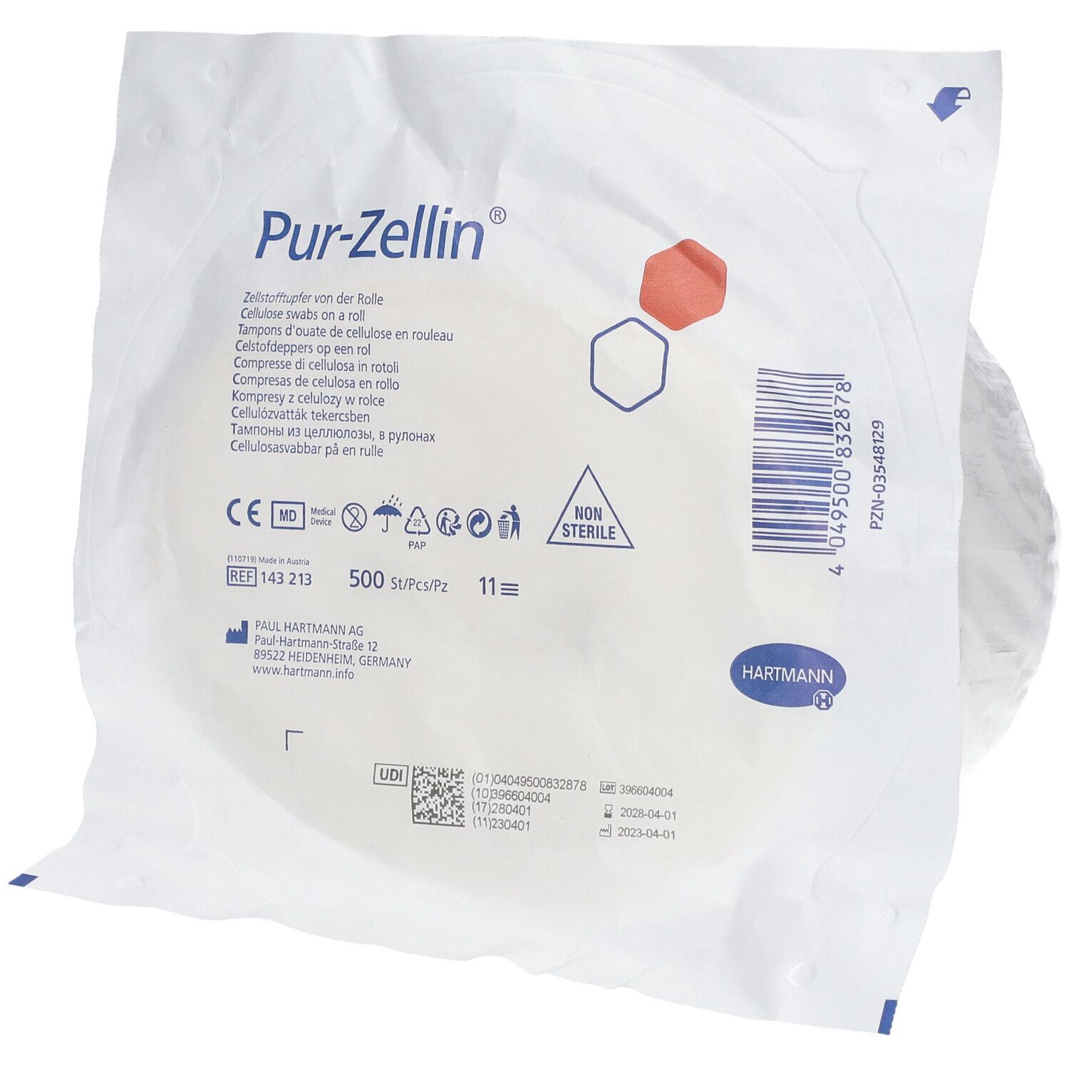 Pur-Zellin® 4 x 5 cm unsteril Rolle zu 500 Stück
