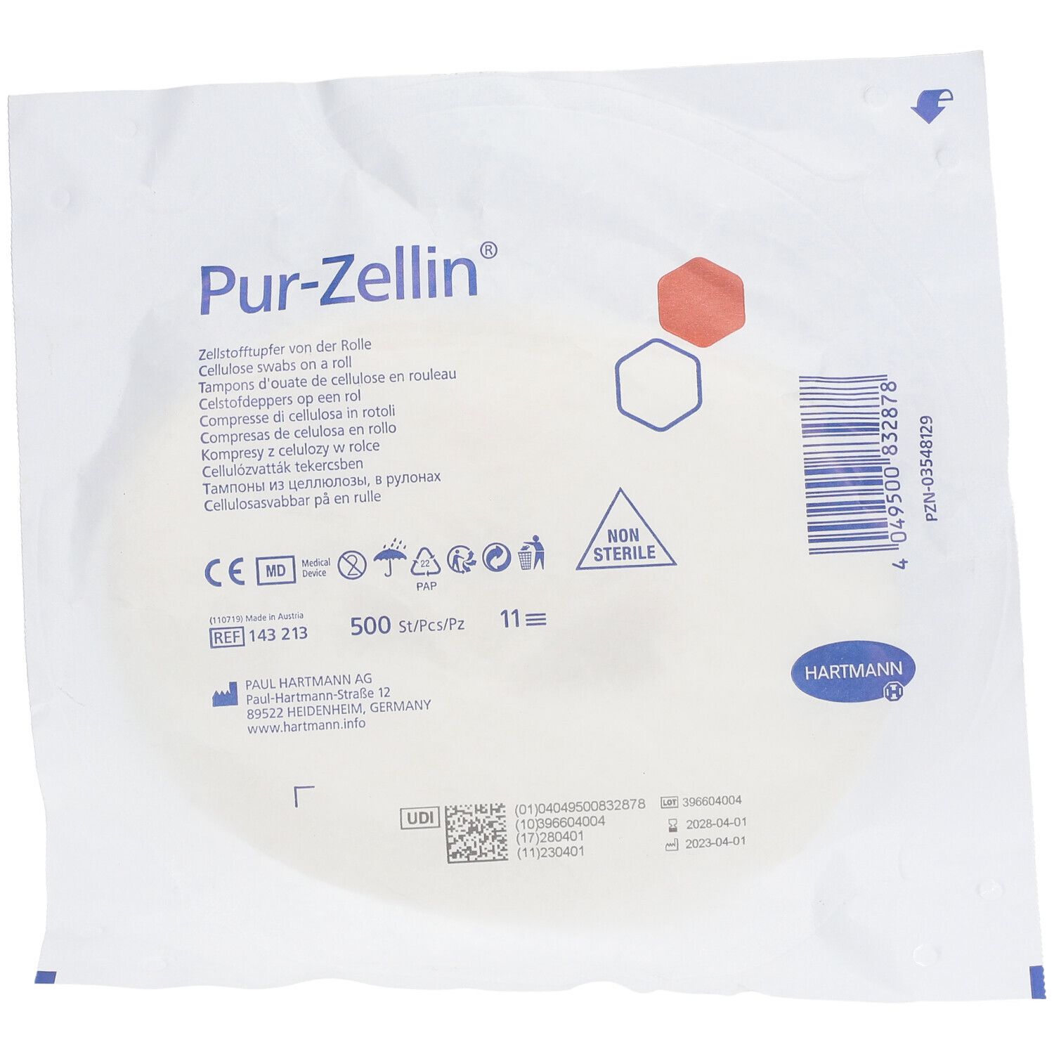 Pur-Zellin® 4 x 5 cm unsteril Rolle zu 500 Stück