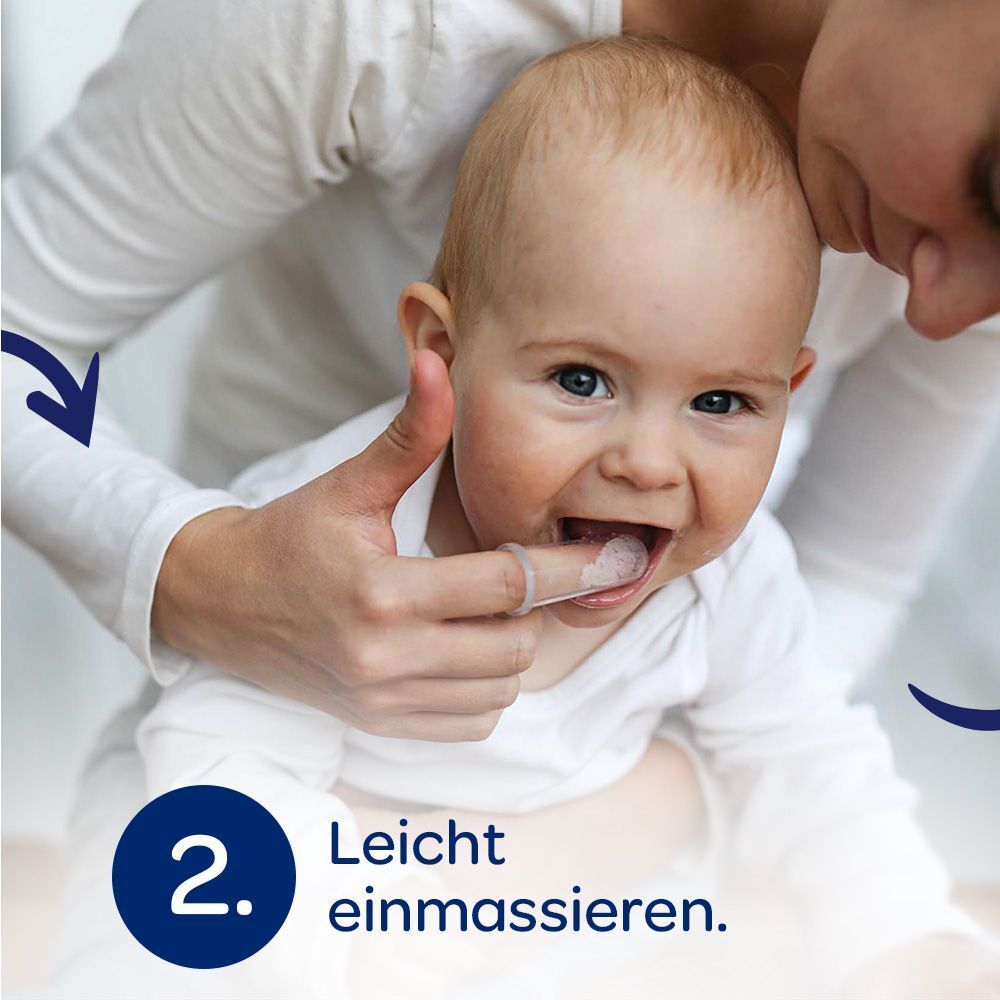 Dentinox®-Gel N Zahnungshilfe. Baby und Mutter. Sanft einmassieren.
