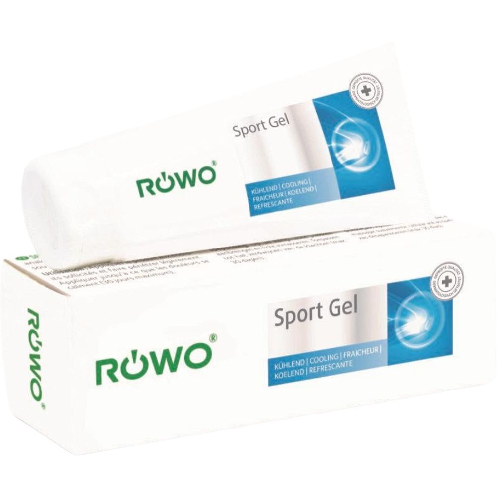 Röwo Sportgel Tube und Faltschachtel mit Aufdruck "Sport Gel".